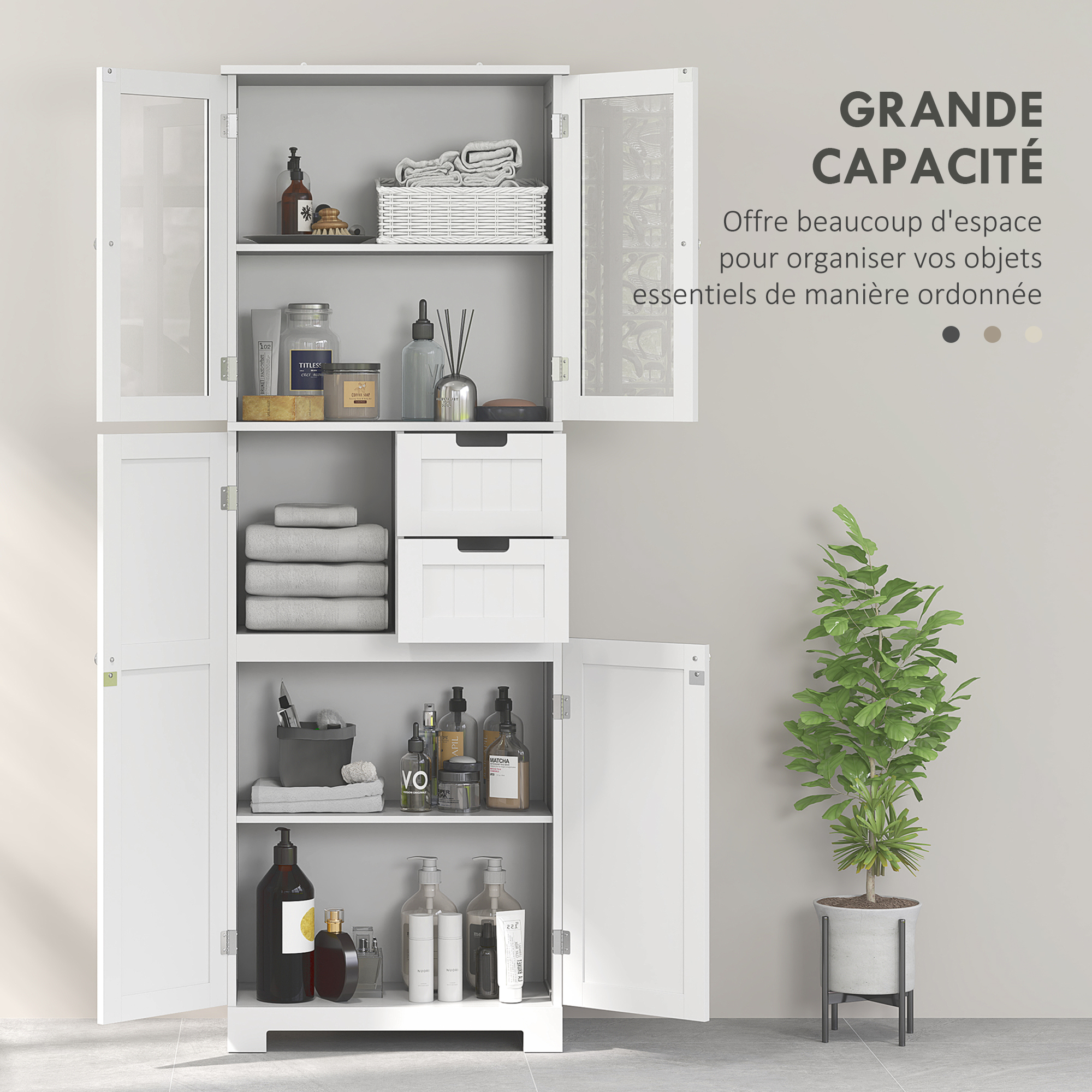 Armoire Murale Salle De Bain HOMCOM 60x20x62 Cm – Meuble Haut Avec Porte Coulissante, Étagères Réglables Et Ouverte, Bois Naturel