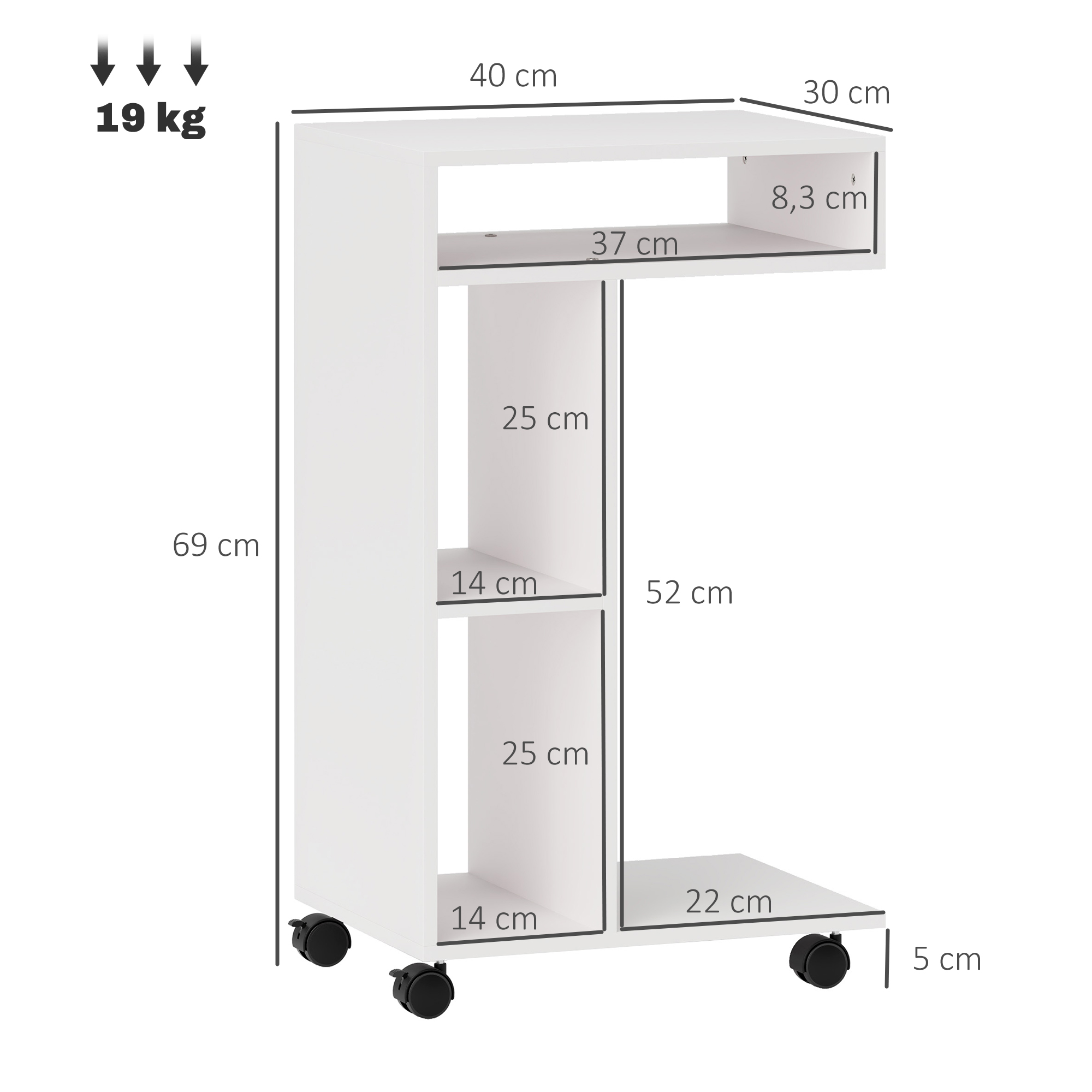 Mesa Auxiliar Para Sofá Con Ruedas | Altura Regulable 45-80 Cm, Giratoria 360°, Estilo Nogal Y Metal