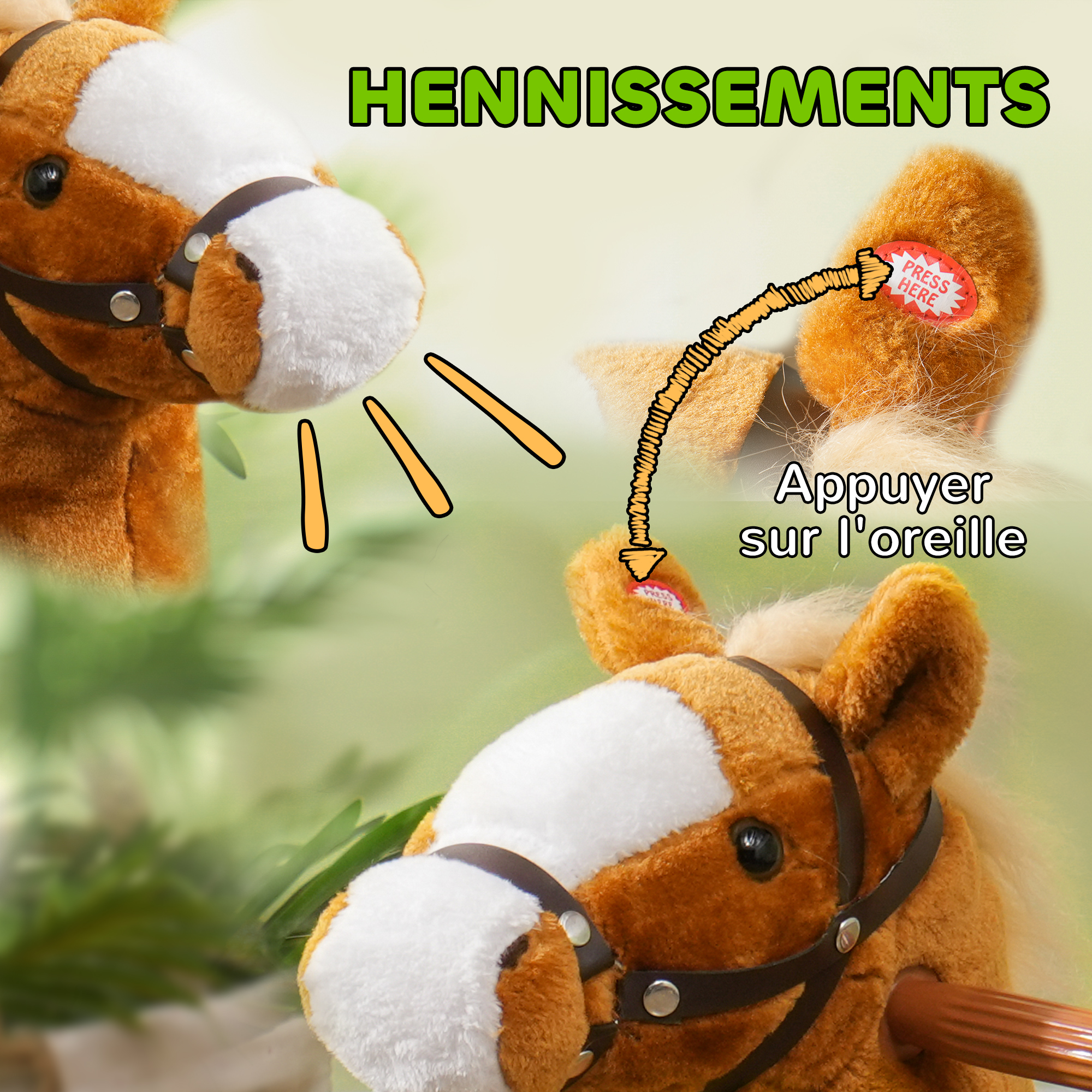 Cheval à Roulettes pour Enfants dès 6 ans, Cheval Mécanique à Monter Fonctionnant sans Pile, Charge Max. 80 kg, Poney Jouet avec Siège Rehaussé Cheval à Roulettes pour Enfants dès 6 ans, Cheval Mécanique à Monter Fonctionnant sans Pile, Charge Max. 80 kg, Poney Jouet avec Siège Rehaussé