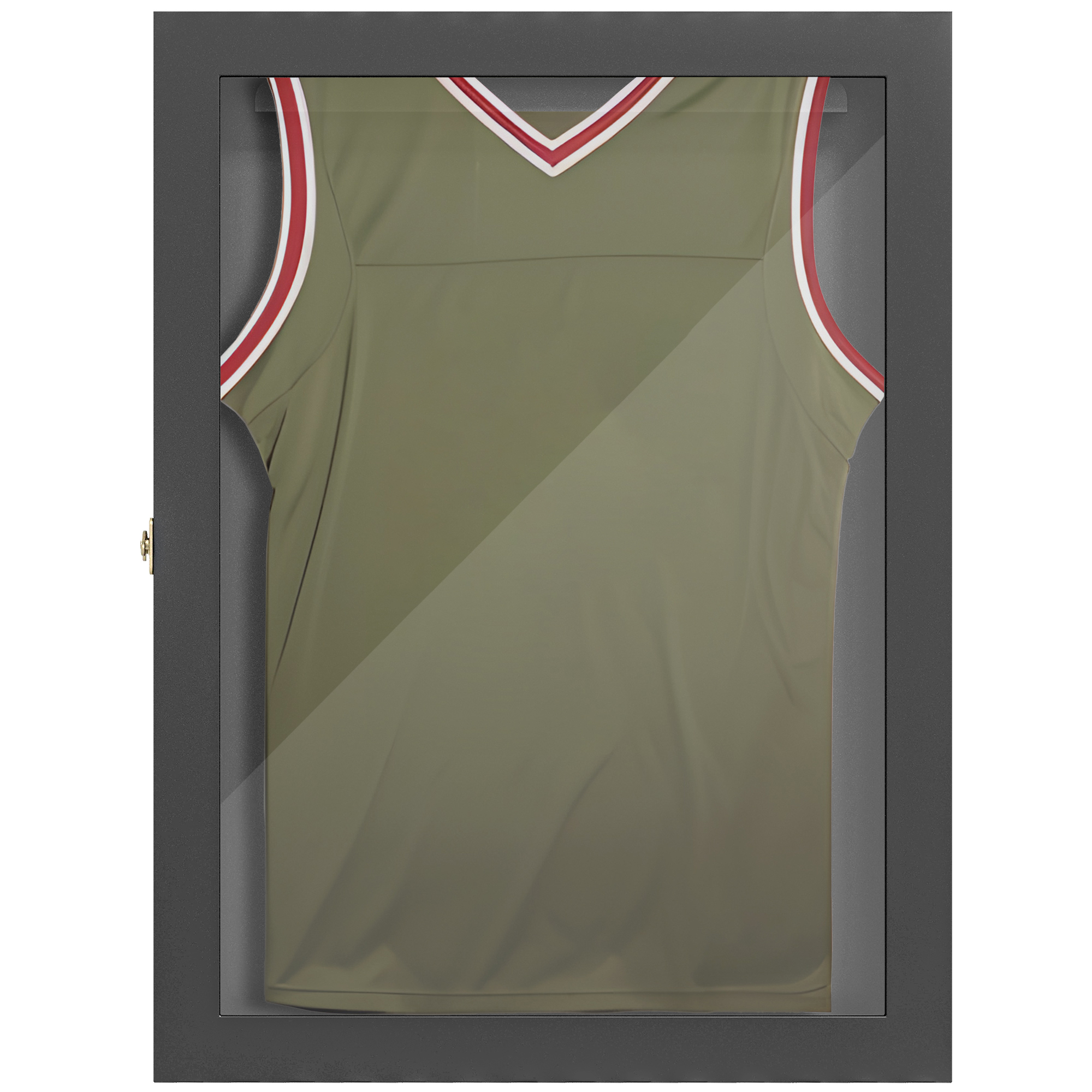 HOMCOM Frame-Box T-Frame Rahmen für Trikot Acryltür Filzfutter 71 x 6,5 x 89 cm schwarz Aosom