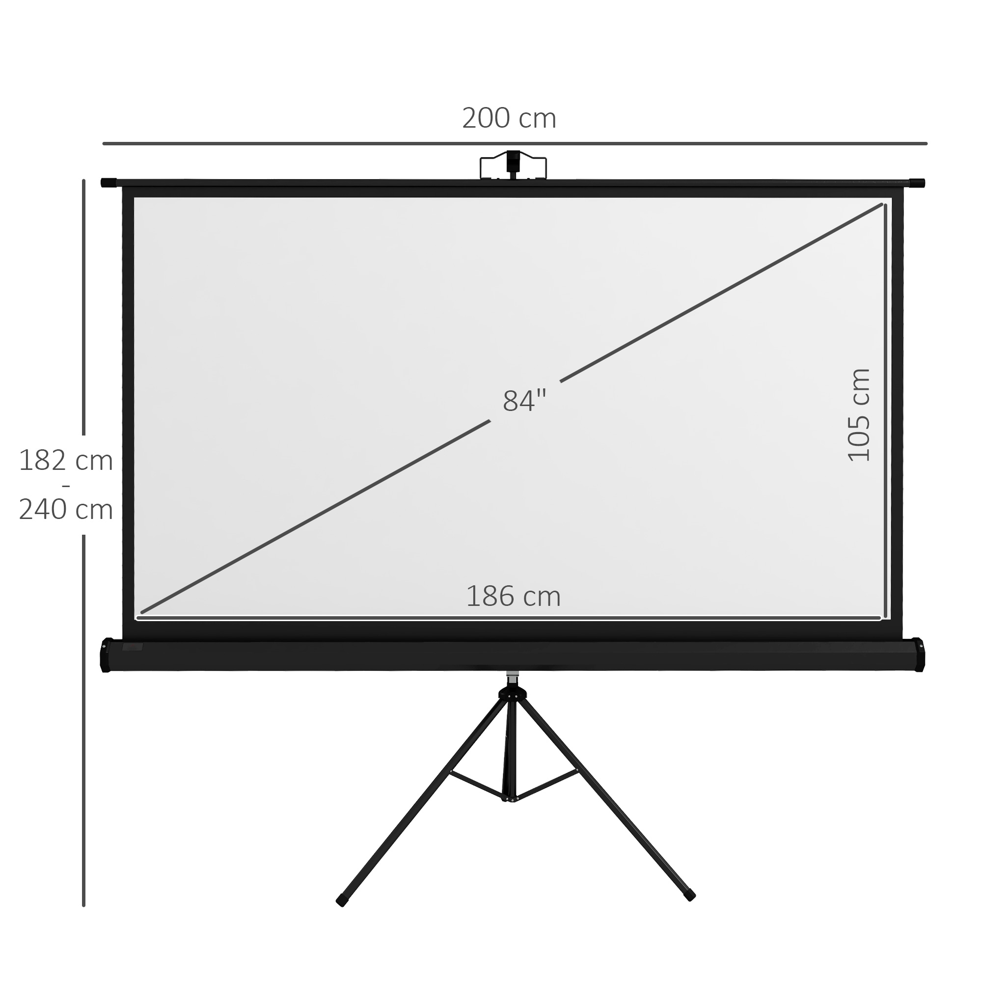 Écran De Projection AiQInu 84 Pouces - 4K HD Portable - Format 16:9 - Pour Intérieur/extérieur - Facile à Installer