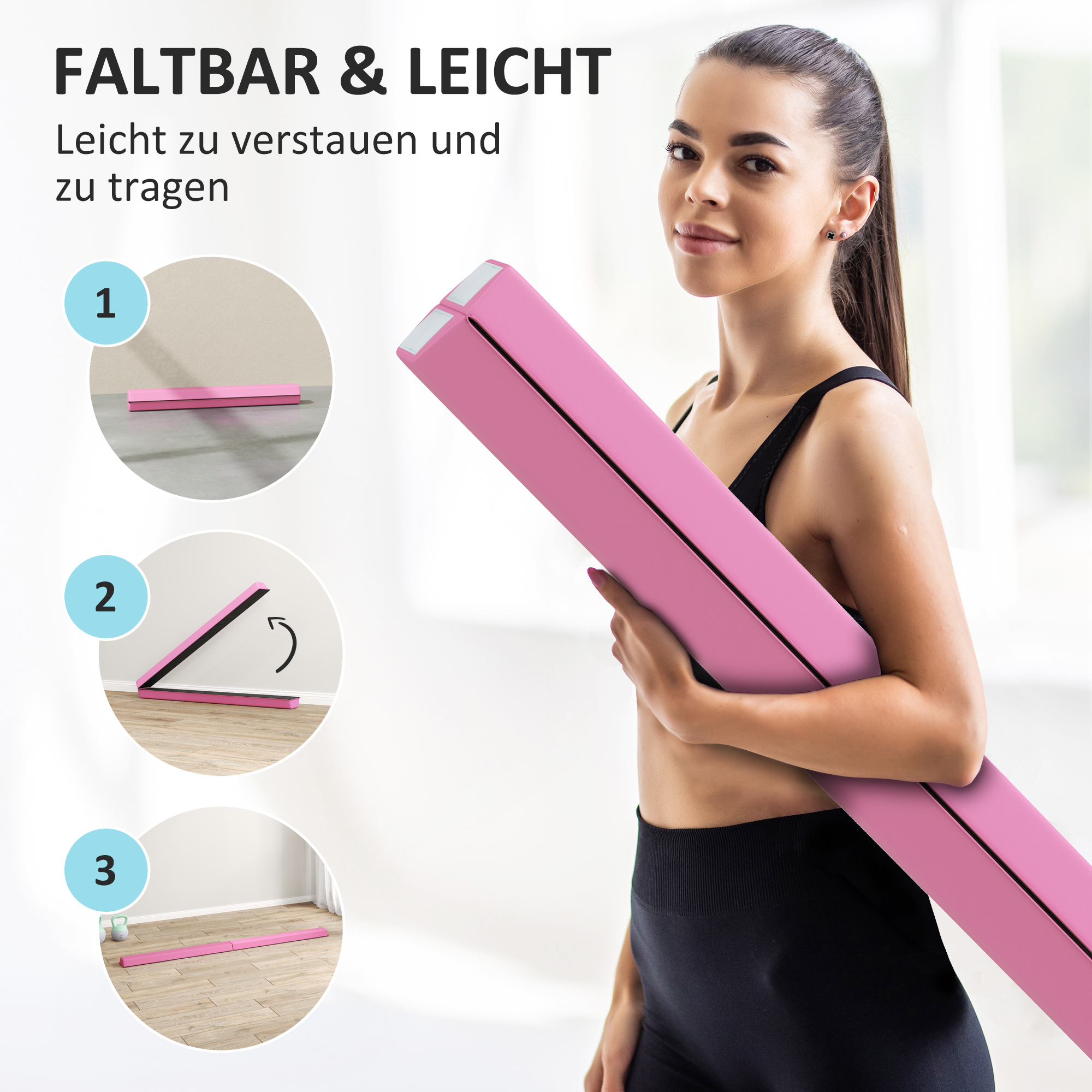 Tasakaalupall 2,4 m, kokkupandav, libisemiskindla alusega, vanusele 3+, kuni 80 kg, erkpunane