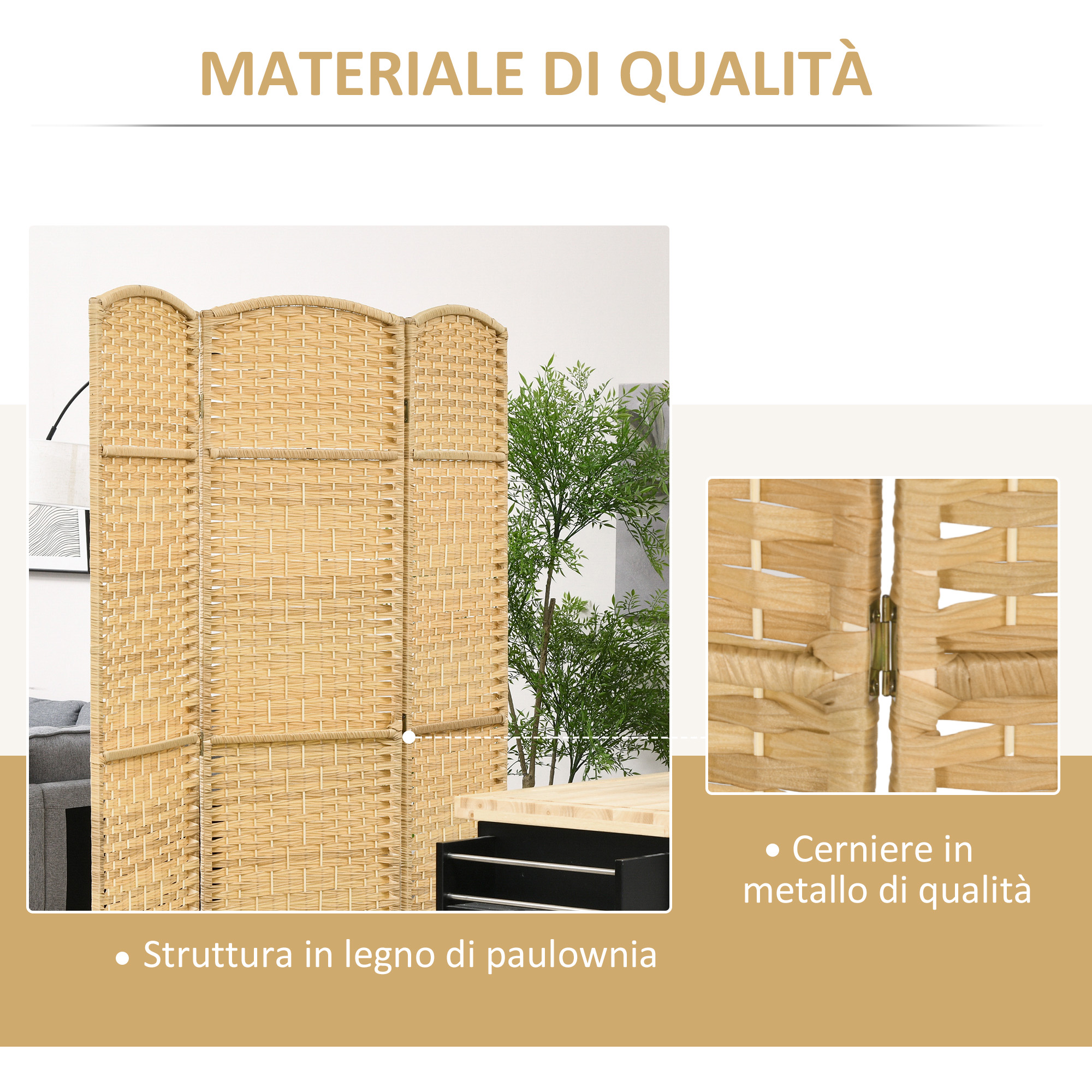 Paravento Pieghevole Divisorio Mobile Decorativo 228 Cm Design Mappa Del Mondo Giallo 0802041 2 87299559