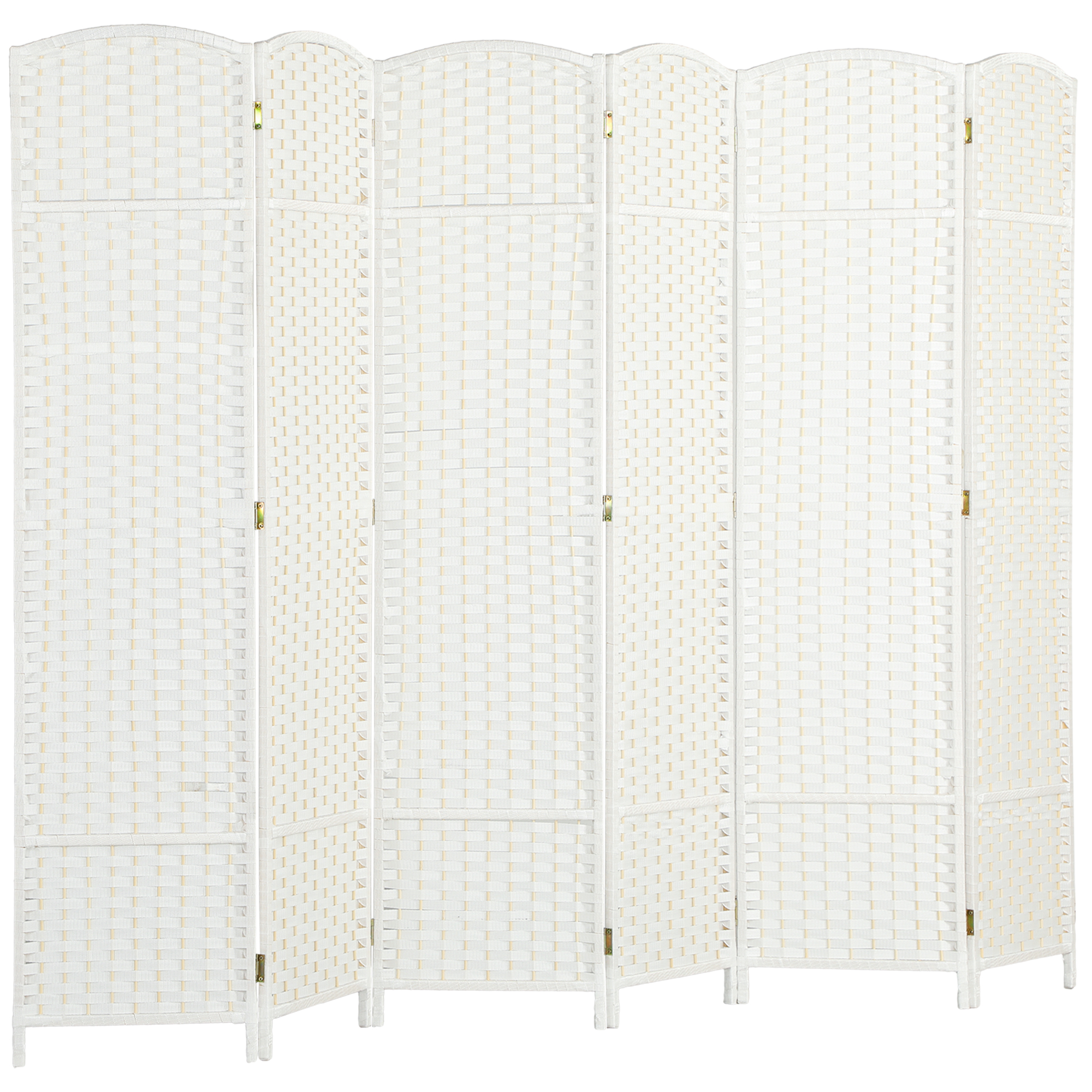 HOMCOM Biombo Separador de Ambientes de 6 Paneles Biombo Plegable 240x170 cm para Salón Dormitorio Oficina Blanco
