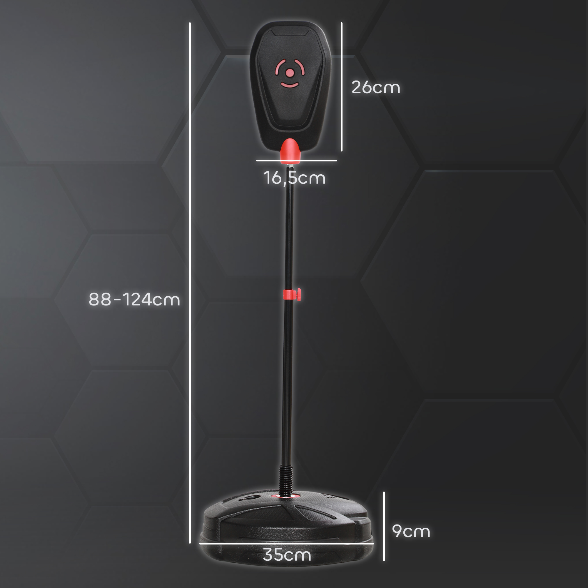 MDAfwecsa Punching Ball Réglable 120-160 Cm - Avec Ventouses Et Base Amovible - Entraînement Boxe Et Coordination