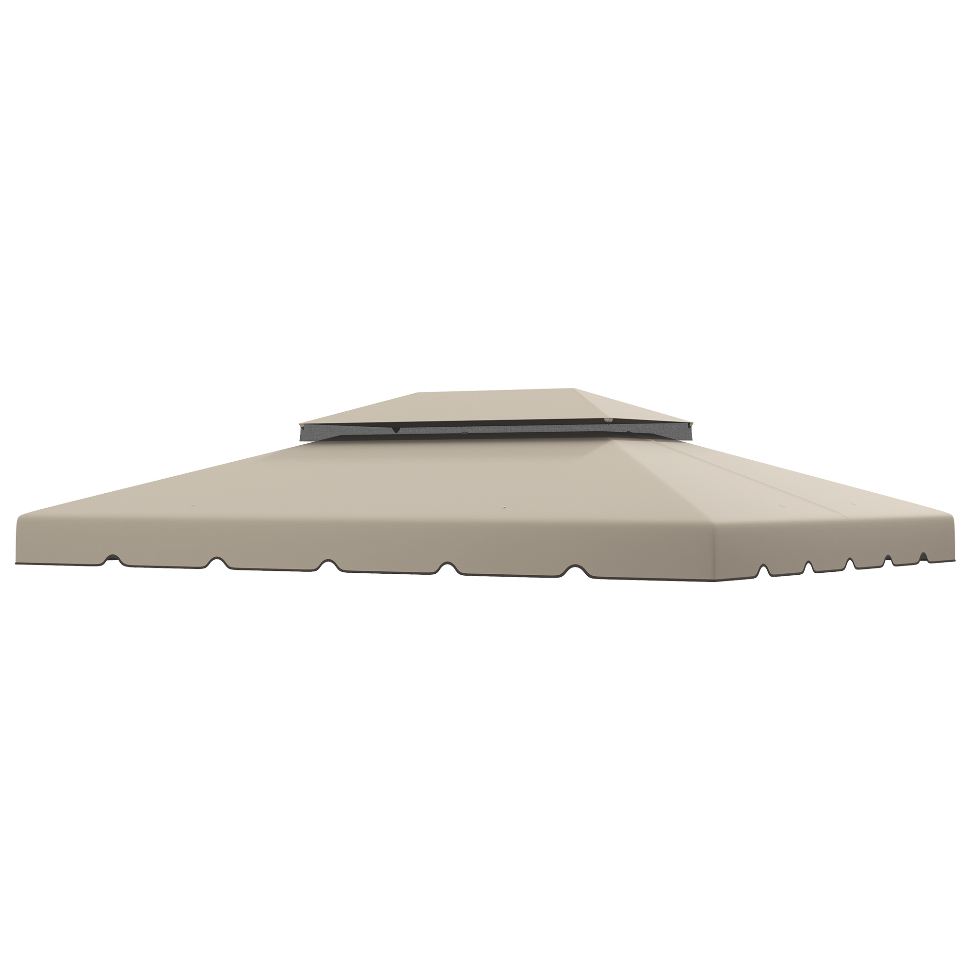 Outsunny Ersatzdach für Pavillon Partyzelt Festzelt Polyesterdach hochdicht 170 g/m² 4 x 3 m beige Aosom