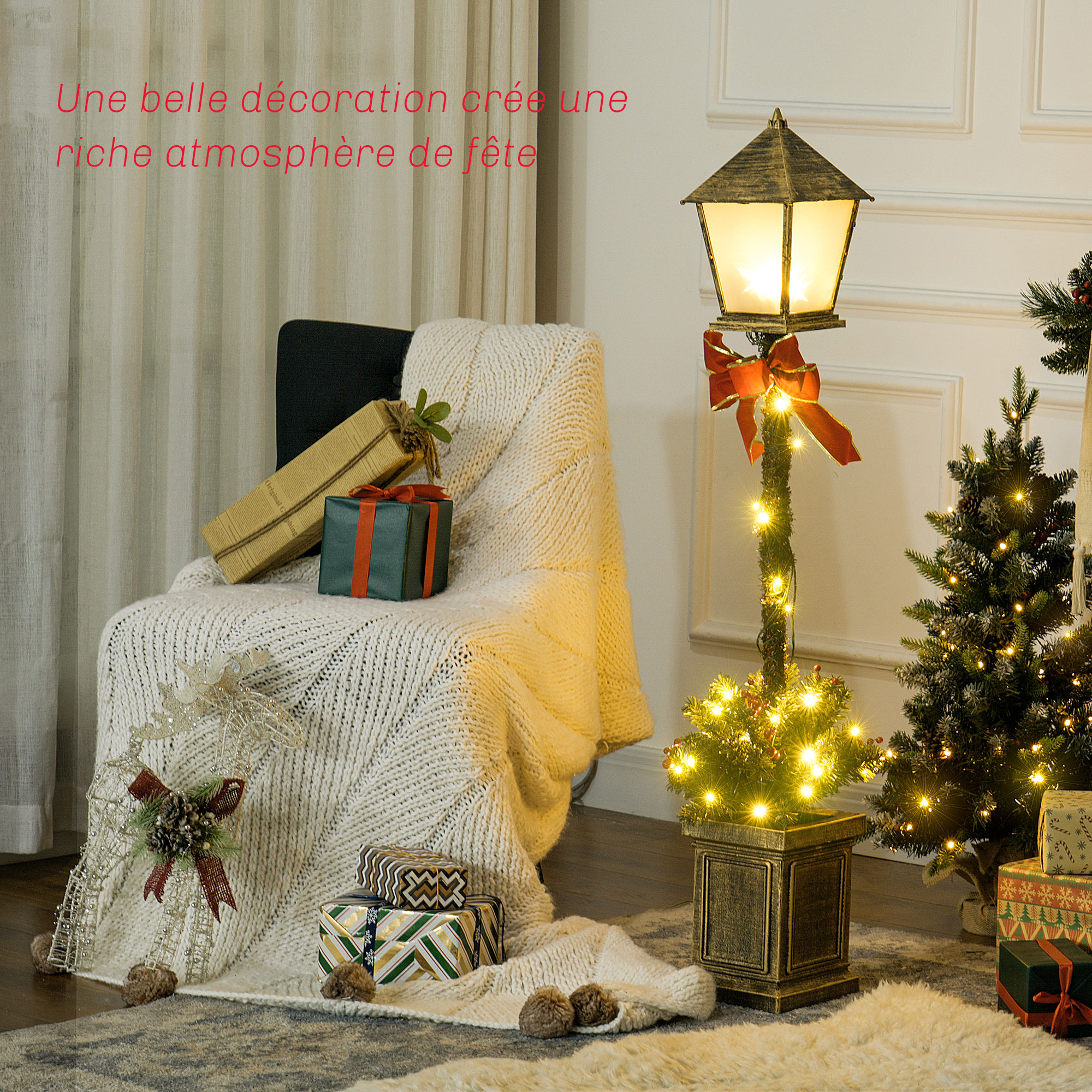 Grand nœud pour pointe de sapin de Noël - Pour intérieur et extérieur - Décoration de fête de Noël - 22,9 x 38,1 cm Grand nœud pour pointe de sapin de Noël - Pour intérieur et extérieur - Décoration de fête de Noël - 22,9 x 38,1 cm