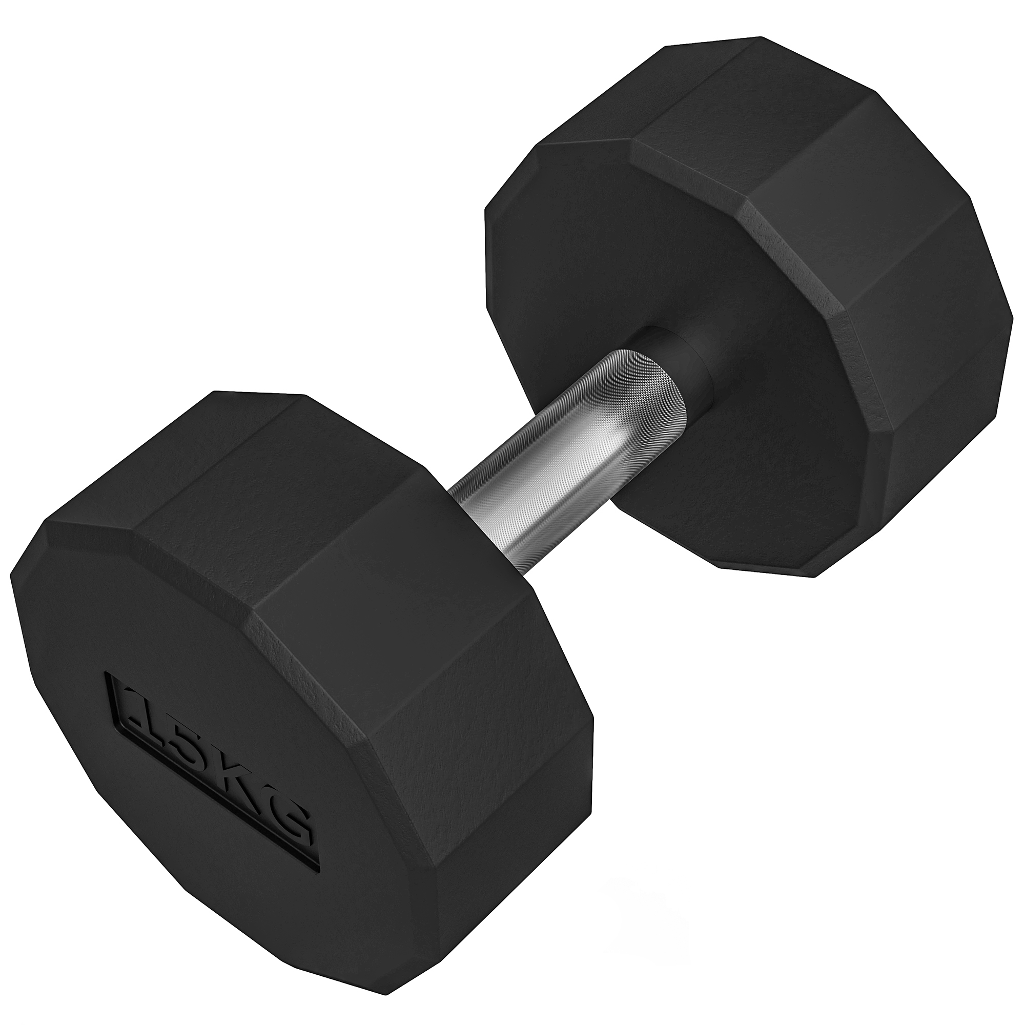 SPORTNOW Haltère poignée antidérapante, fitness, sport à domicile, 15kg, noir