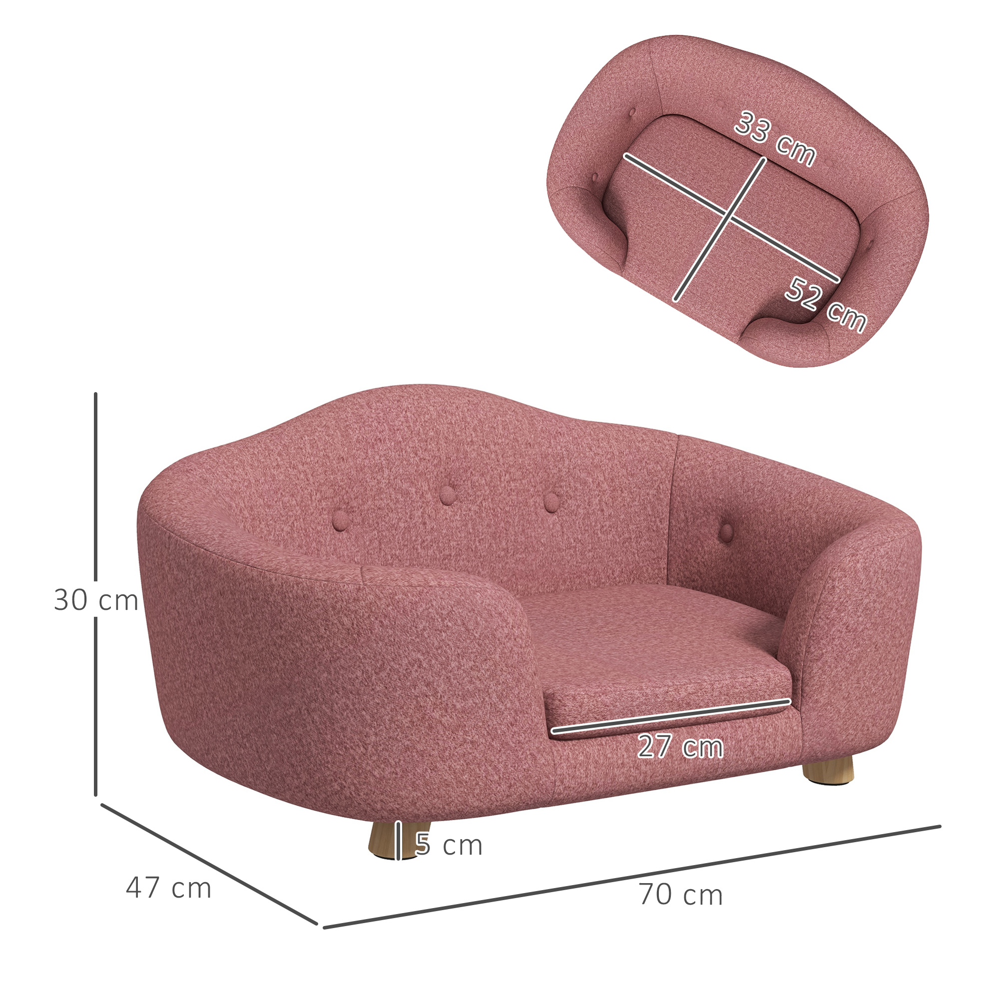 PawHut Haustiersofa Hundematte Hundebett Hundesofa  Produktbild-Vorschau 6