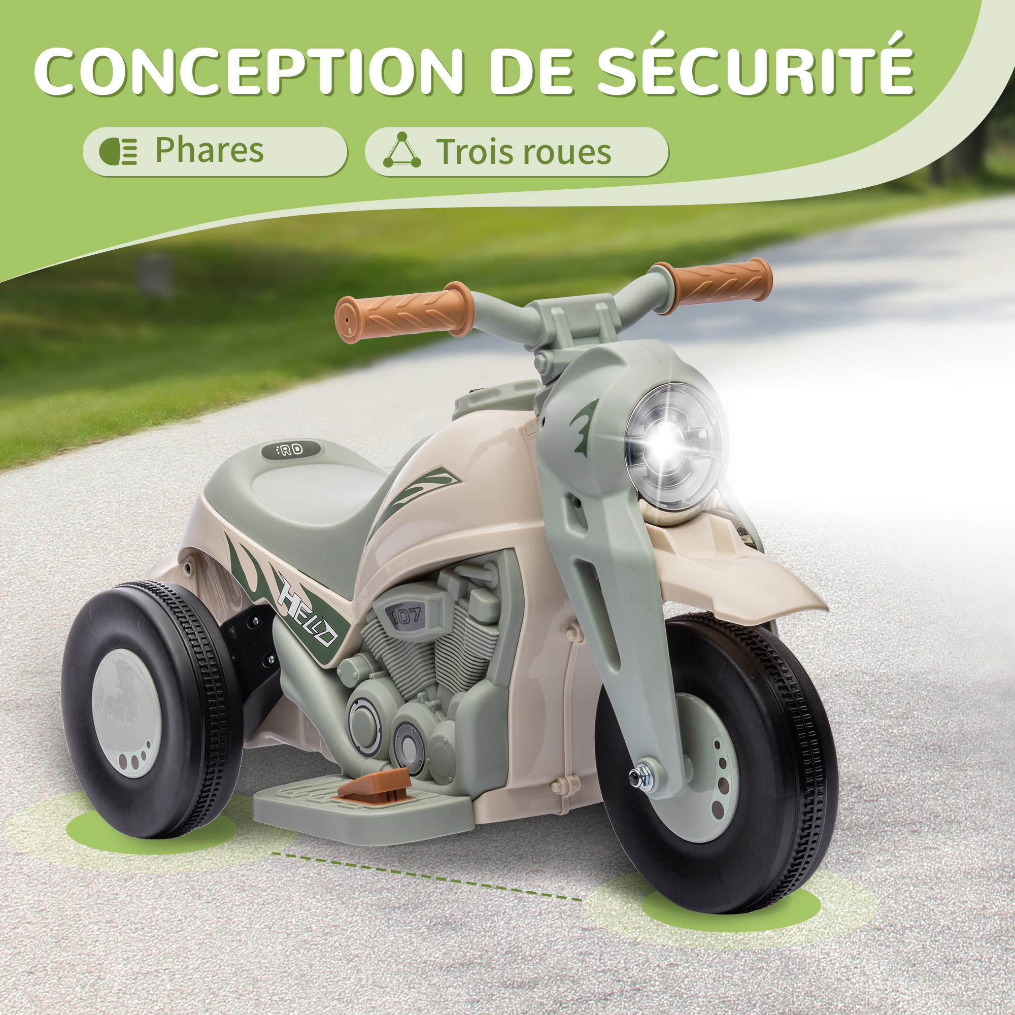 Moto électrique Enfants AIYAPLAY 3 Roues, 6 V, 3 Km/h, Avec Fonction De Bulles Effets Lumineux Et Sonores 2 A 5 Ans Rose
