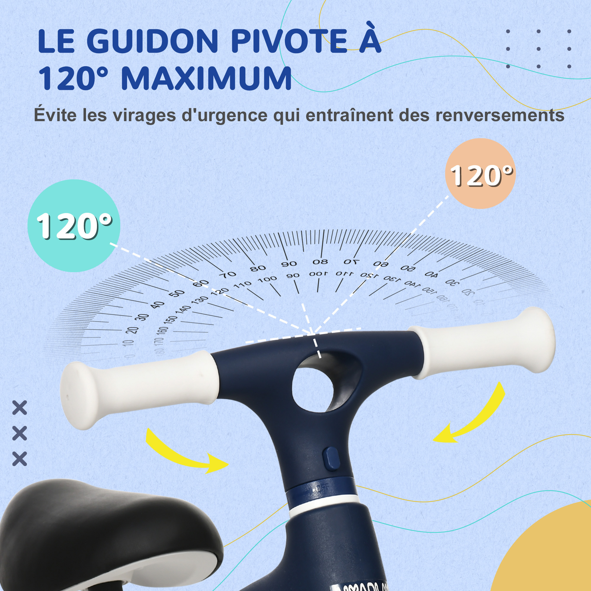 AIYAPLAY Draisienne Enfant – 2 Roues, Sans Pédales, Siège Réglable 31-35 Cm, Jusqu’à 25 Kg, Bleu