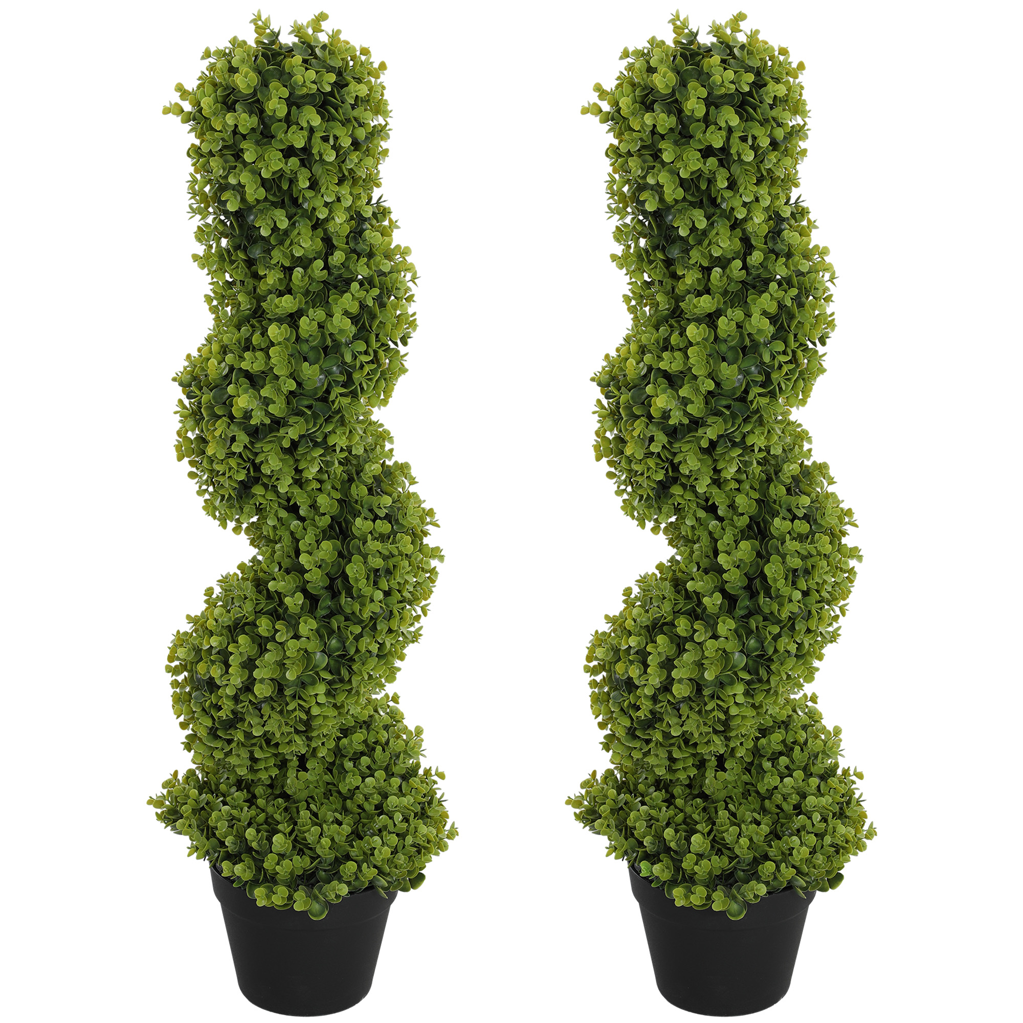 HOMCOM 2er-Set Plante Décorative, Plantes Artificielles en Pots, Plantes Artificielles pour la Maison, Intérieur, Extérieur, 90 cm, Vert