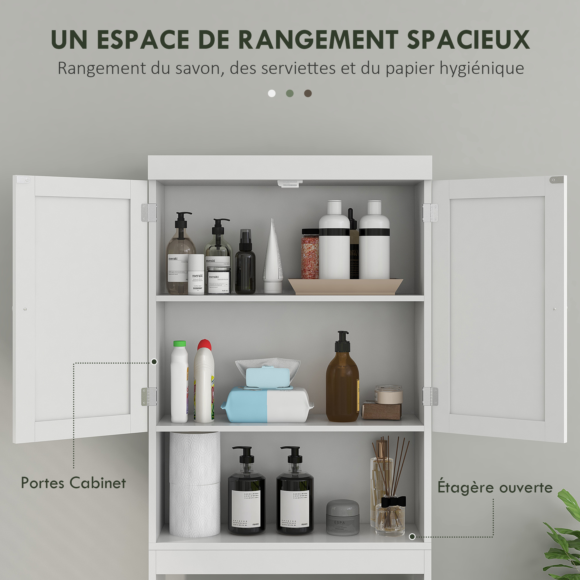 HOMCOM Meuble Au-dessus WC – Rangement Salle De Bain Blanc, Porte Coulissante Style Grange, Étagère Réglable – Gain De Place Malin