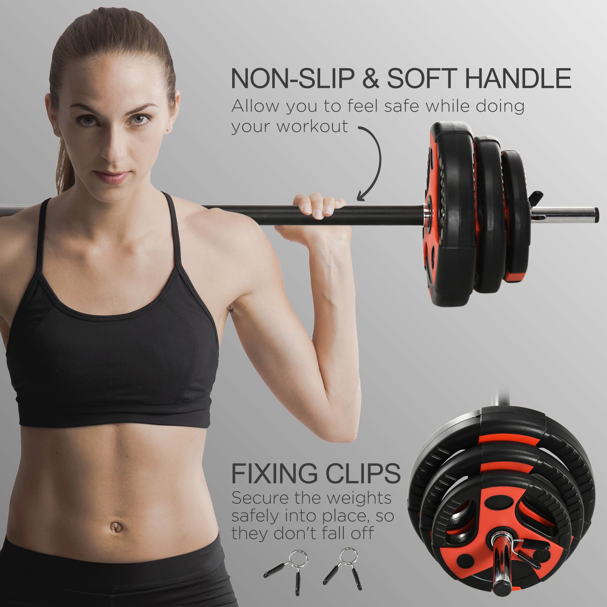 SPORTNOW 20kg Adjustable Barbell Weights Set for Home Gym, Strength Training 6