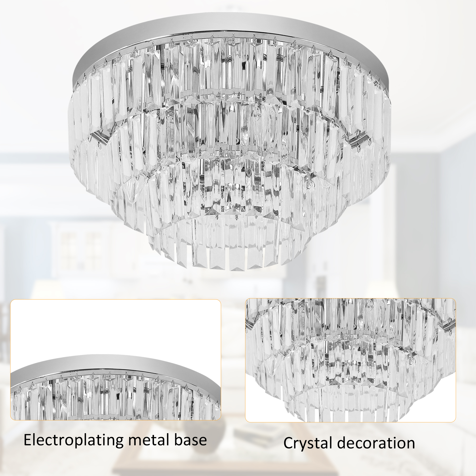 HOMCOM 122 Crystallite Ceiling Chandelier 4
