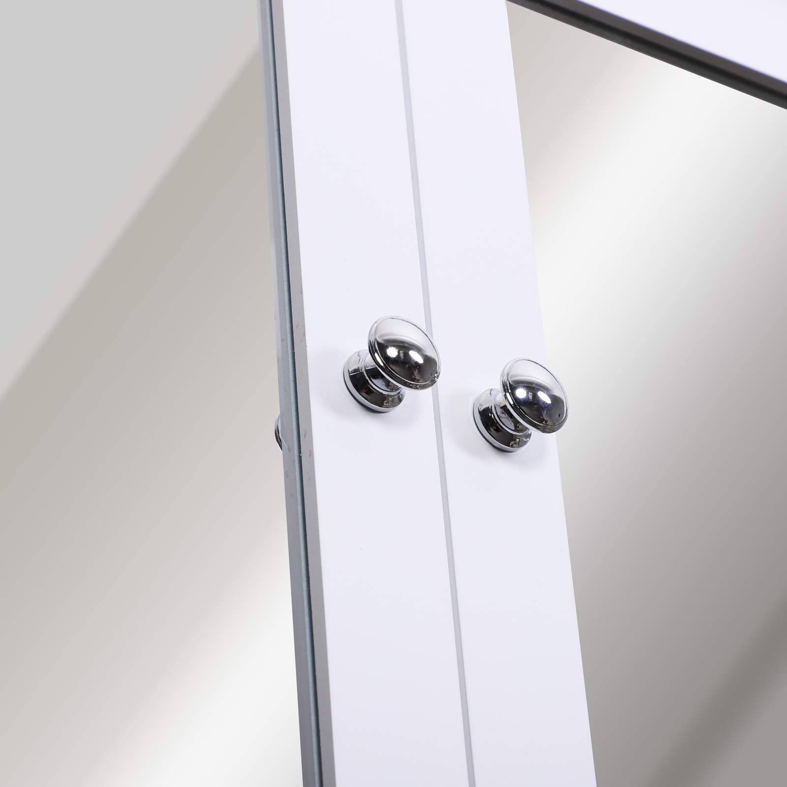 kleankin Wall-mounted Bathroom Cabinet Mirror Door Organiser Storage Shelves Living Room White 8