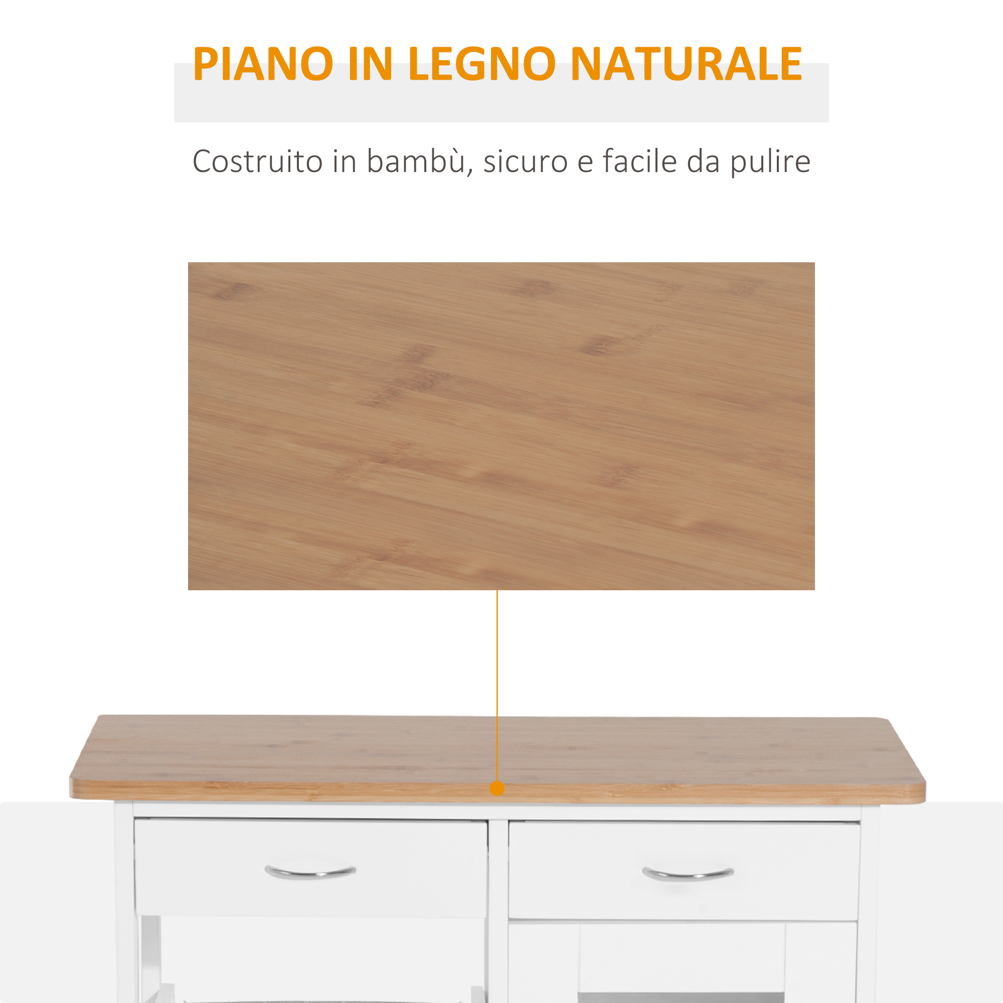 Carrello Di Servizio HOMCOM Con Ruote - 2 Ripiani, Cestino, Cassetto, Legno Di Pino E MDF, Grigio/Rovere - Foto 5