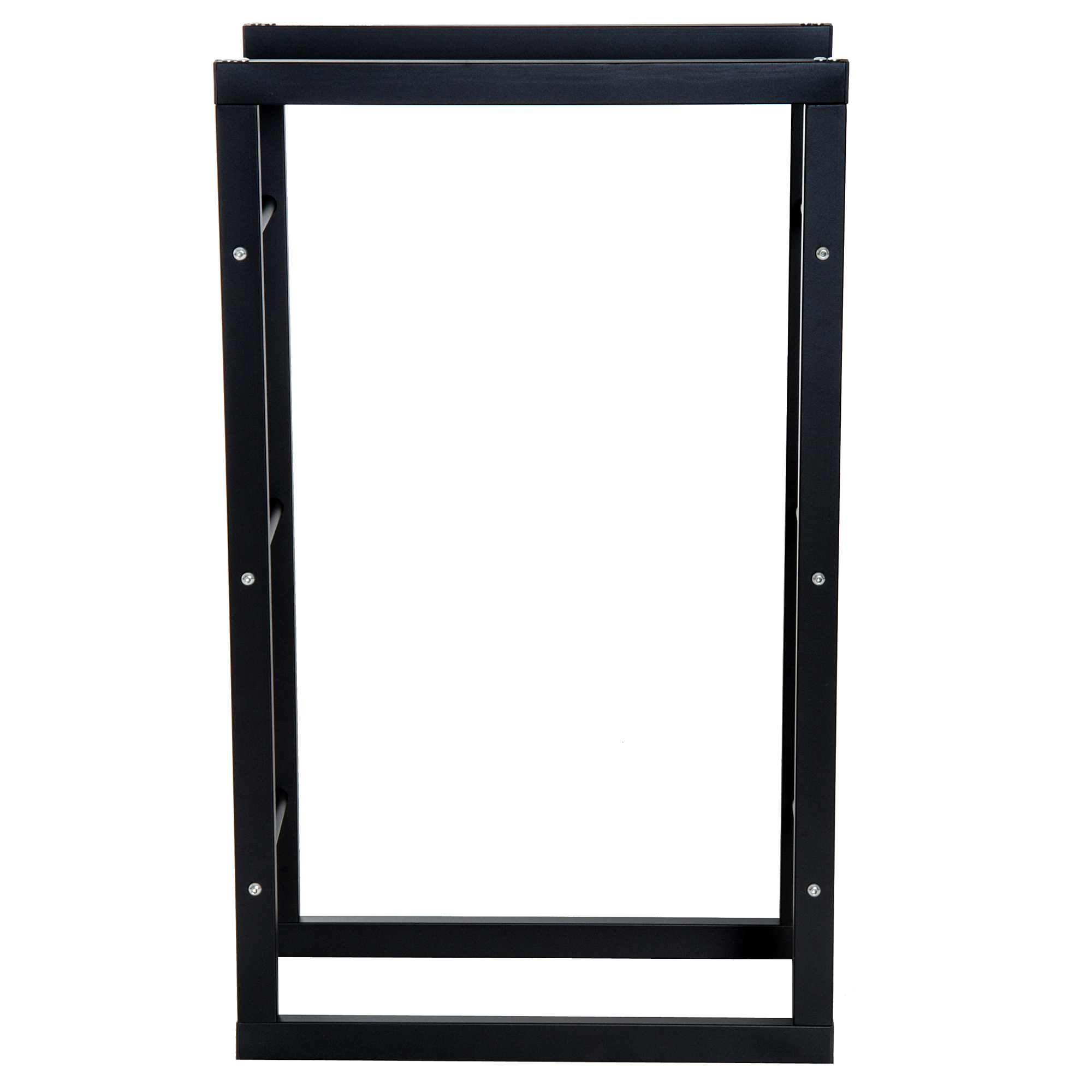 Metallist küttepuude riiul 60 x 25 x 100 cm, küttepuude hoiuriiul virnastamisabiga, terasraam, kuni 100 kg, küttepuude varjualune õue, puiduriiul, küttepuude riiul aeda, terrassile, õues kasutamiseks, must