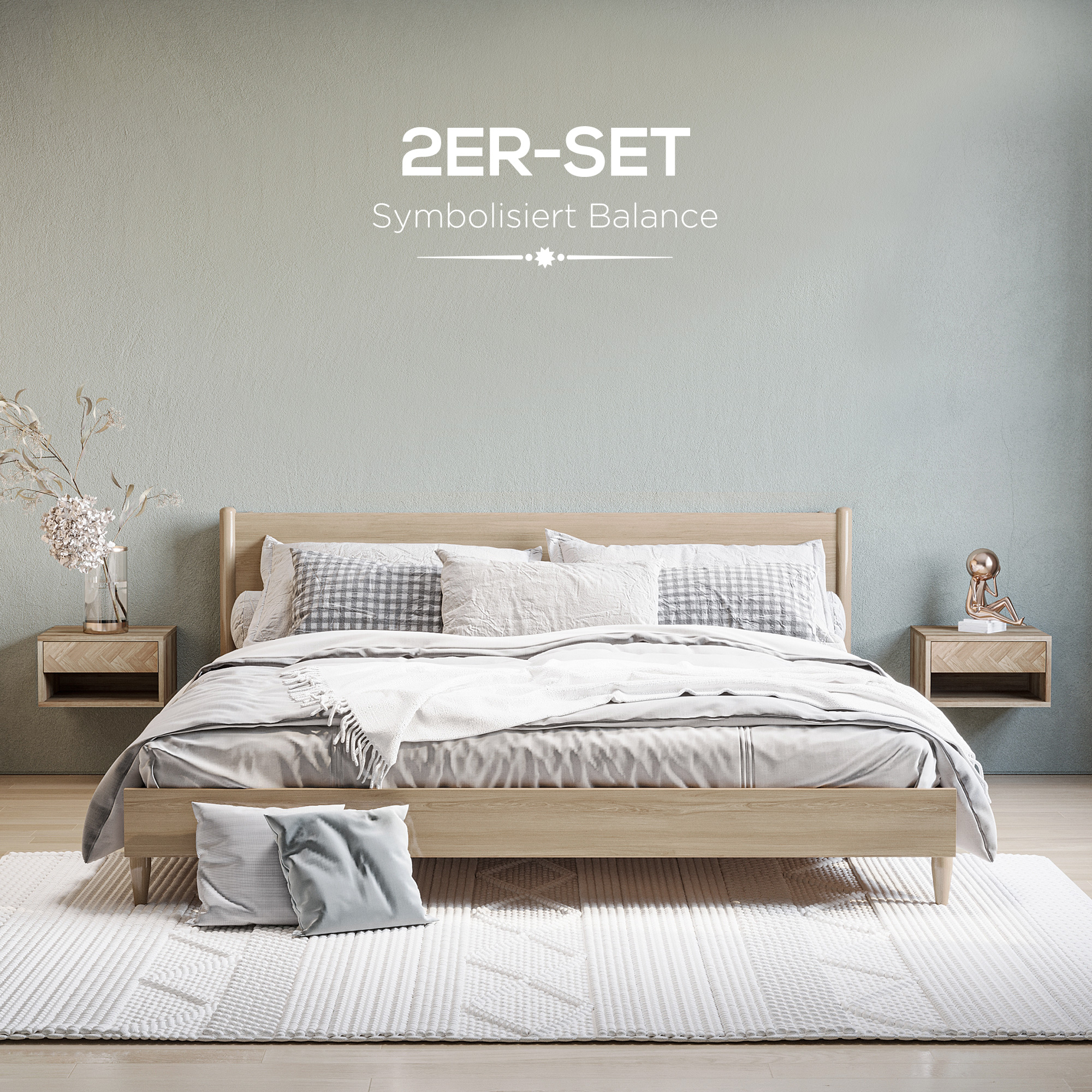 YITAHOME 2er-Set Nachttische Mit 2 Schubladen, Moderner Nachttisch Mit Goldenen Metallbeinen Und Griffen, Beistelltisch Mit Stauraum Für Wohnzimmer, Schlafzimmer, 40 X 30 X 52 Cm (Schwarz