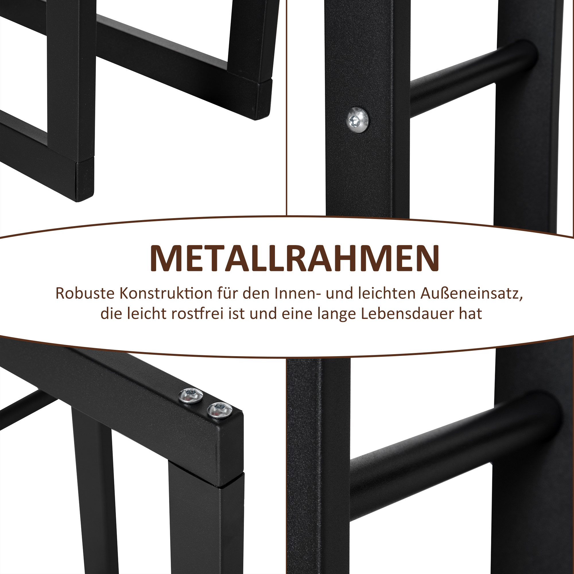 Küttepuude alus, küttepuude hoiustamiseks sise- ja välistingimustes, metall, 60 x 25 x 150 cm