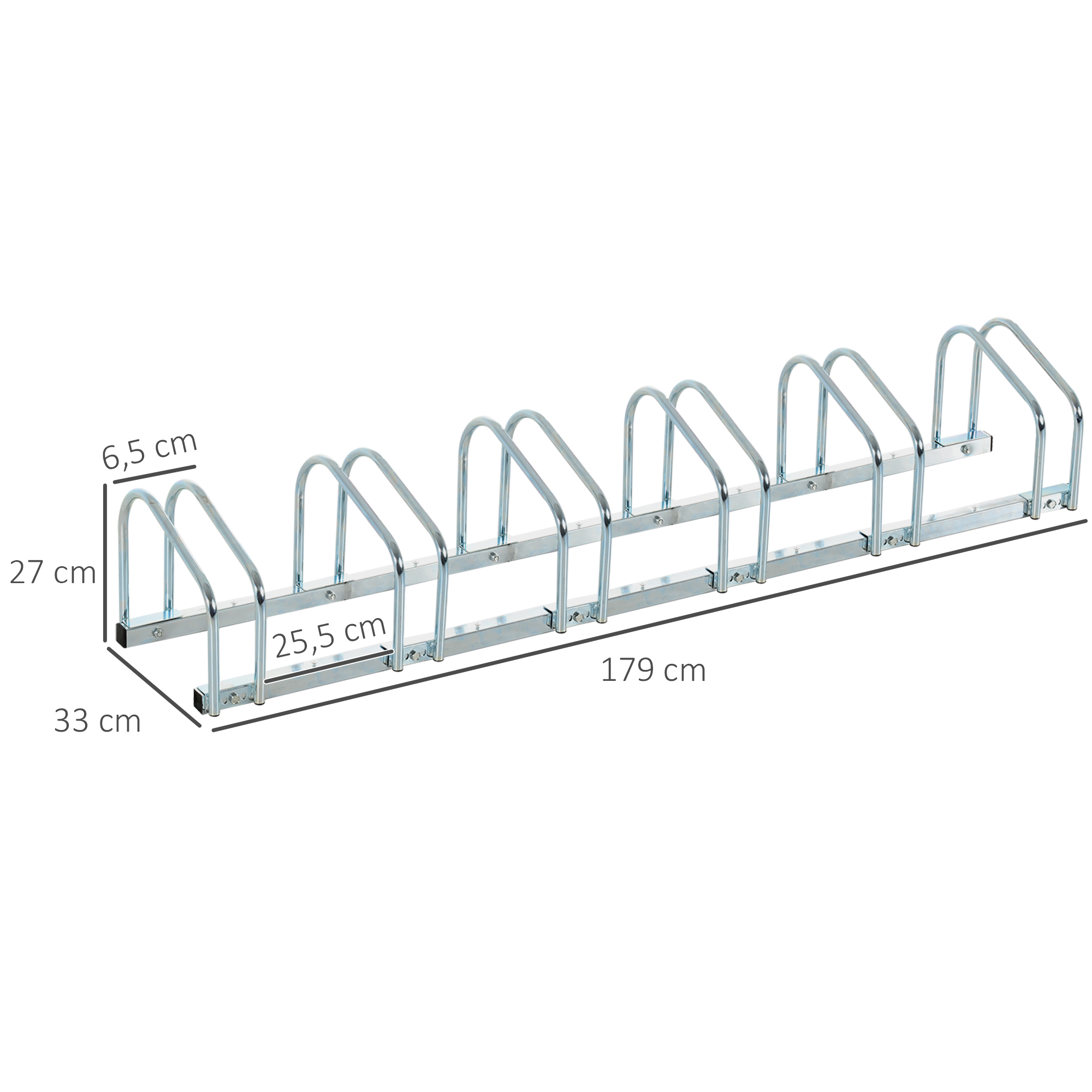 AUFUN Soporte Para Aparcar 6 Bicis – Montaje En Pared O Suelo, Acero, Para Neumáticos De 35-55 Mm