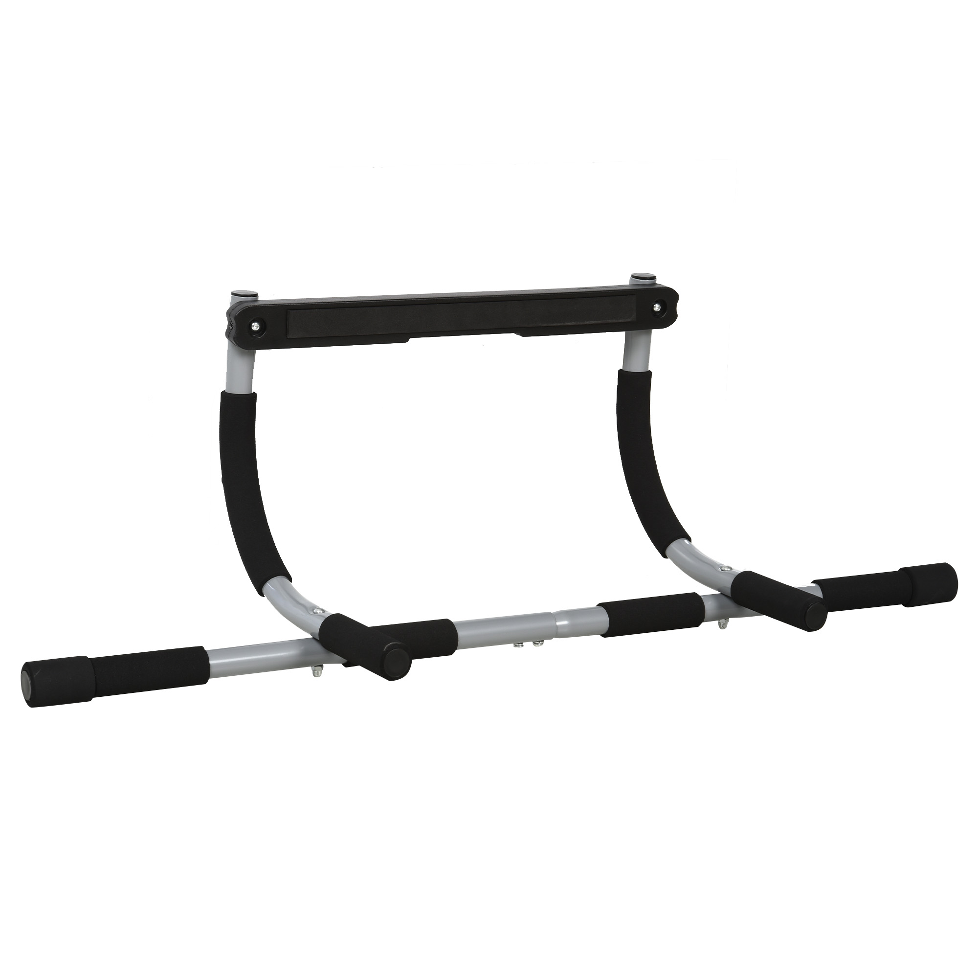 HOMCOM Steel Horizontal Home Door Frame Pull-Ups Bar Silver/Black