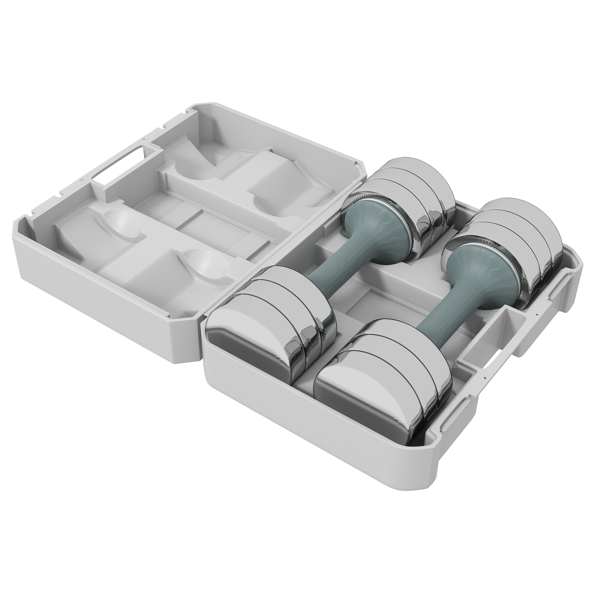 Set De 2 Haltères SPORTNOW 20kg Réglables - 4 Disques Acier Galvanisé + Boîte Rangement, Musculation Maison