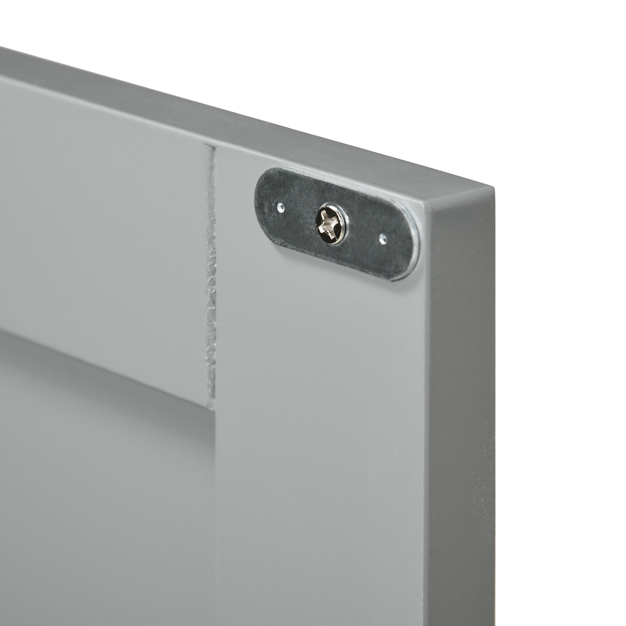 kleankin Pedestal Under Sink Cabinet with Double Doors, Modern Bathroom Vanity Storage Unit with Shelves, Light Grey 9