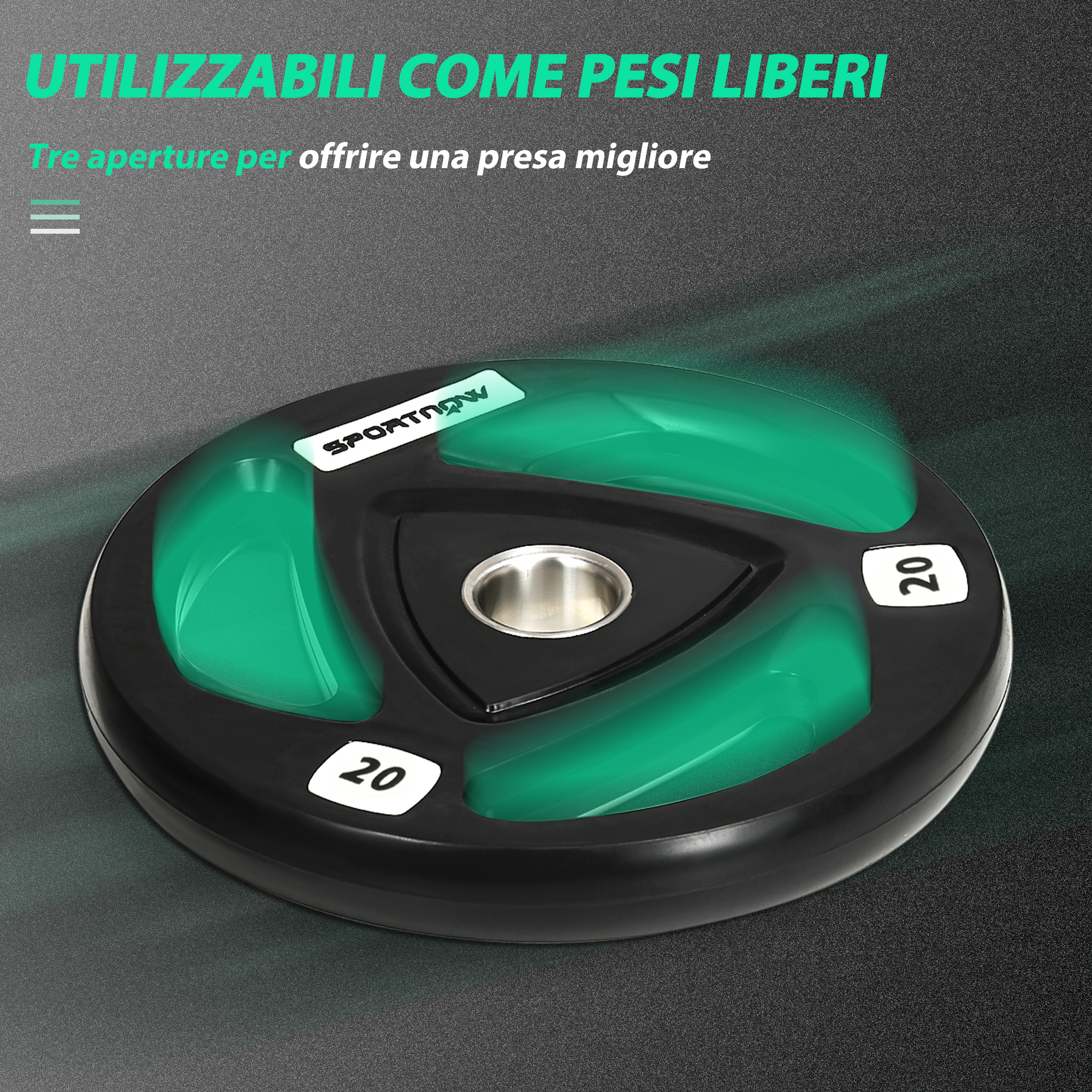 SPORTNOW Set 2 Manubri a 12 Lati da 10 kg in Metallo e Gomma con