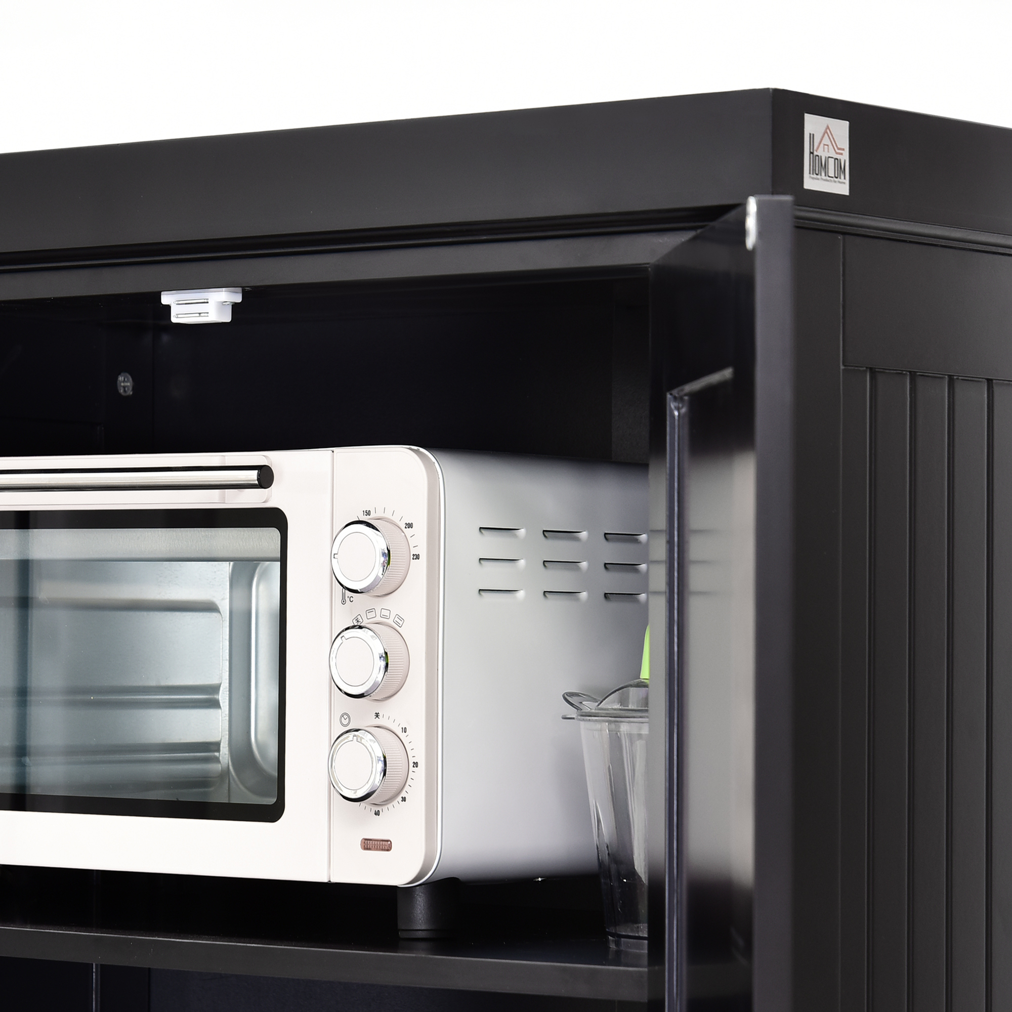 HOMCOM Freestanding Multi-Storage Kitchen Cabinet Black 9