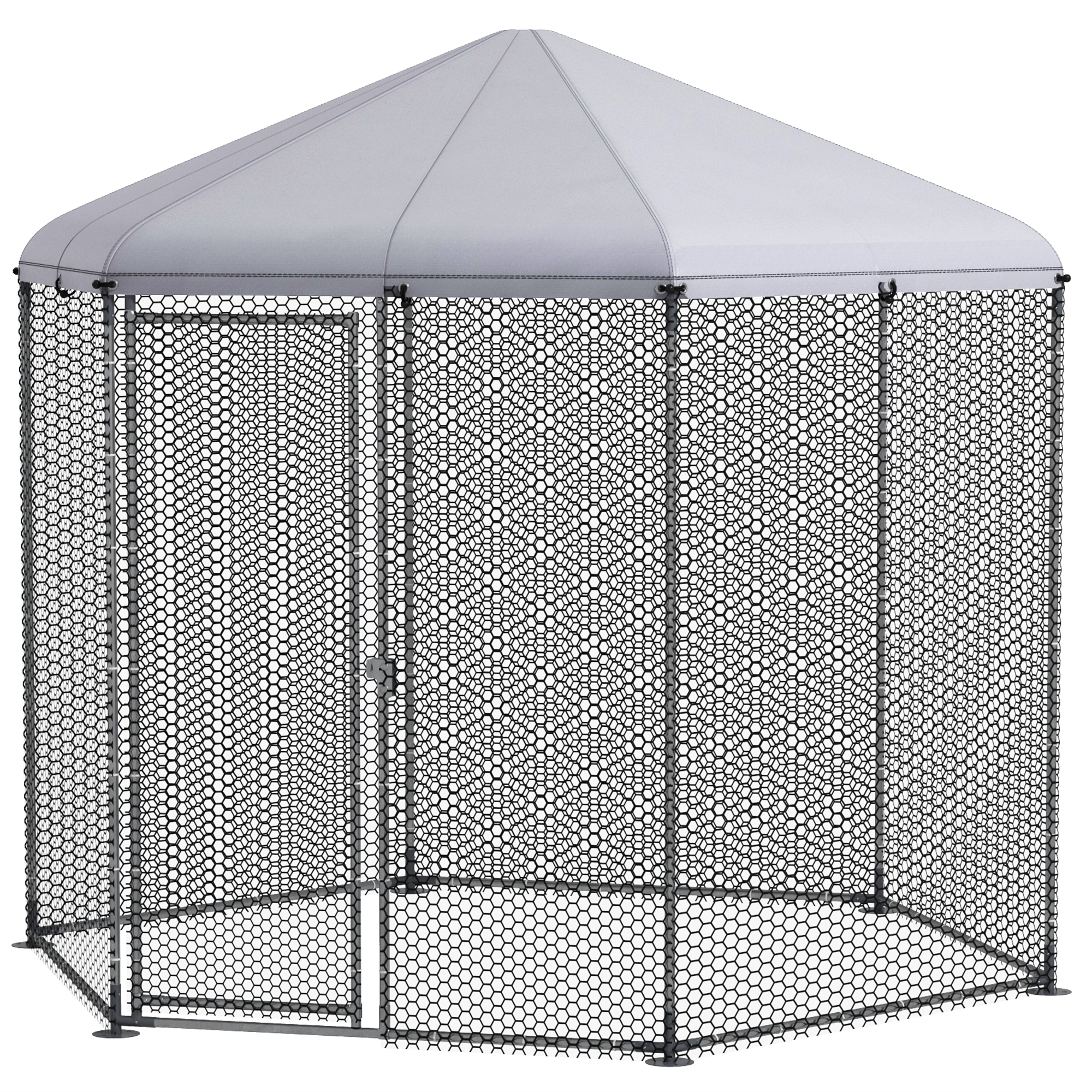 Meilleurs prix pour PawHut Enclos poulailler extérieur 5 m² parc grillagé dim. 2,8L x 2,45l x 2,46H - espace couvert - 5/8 poules