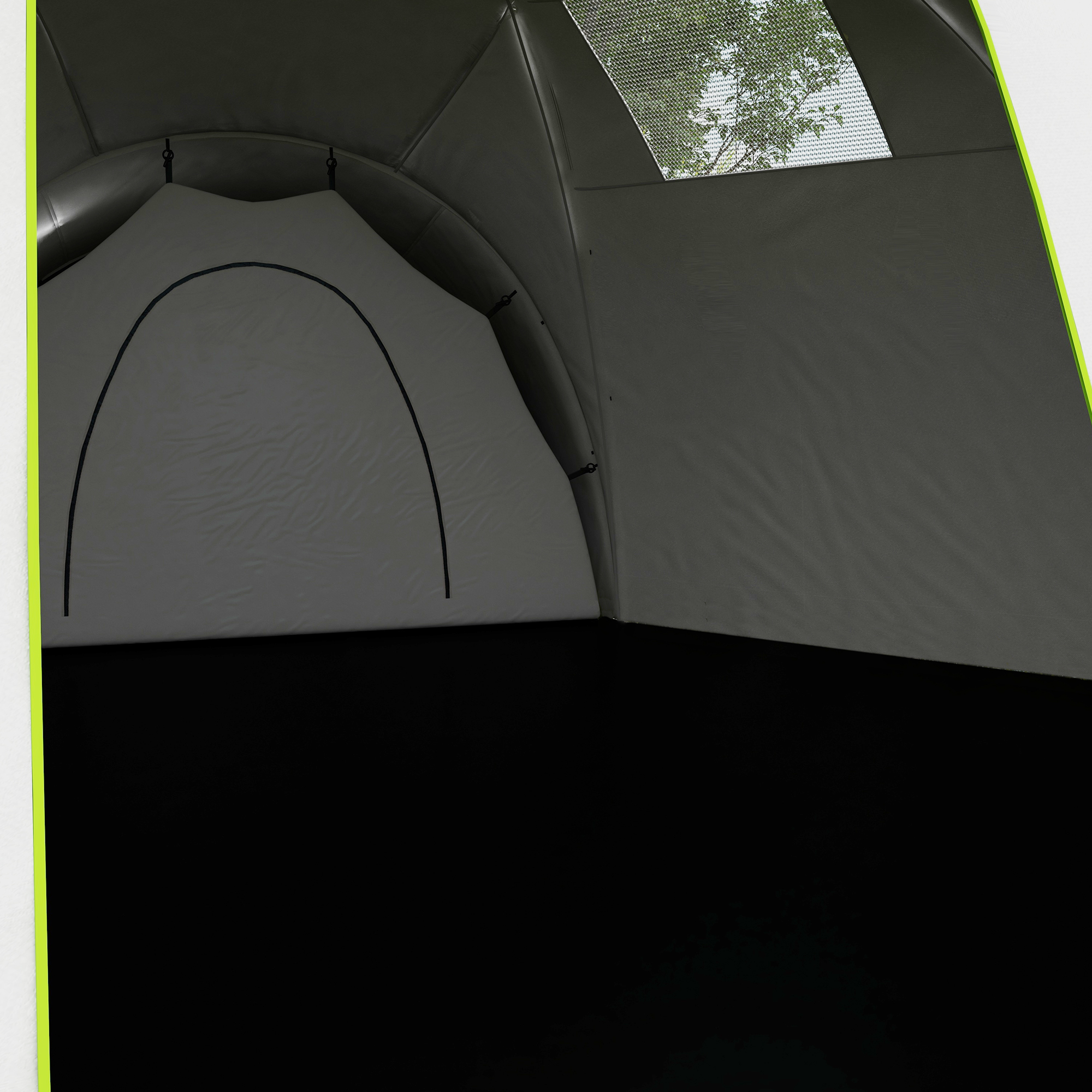 Outsunny 6-9 Man Tent with Bedrooms and Living Room, Accessories Included, Green 8