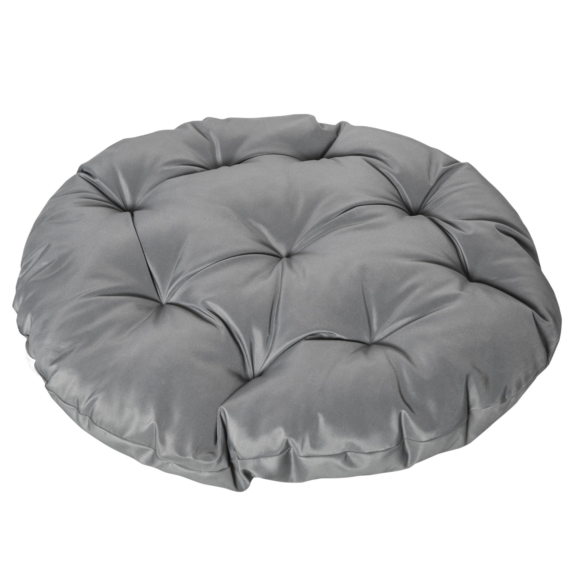 Outsunny 360° Swivel Rattan Papasan Moon Bowl Chair Round Lounge Garden Wicker Basket Seat with Padded Cushion Oversized for Outdoor Indoor, Grey 8