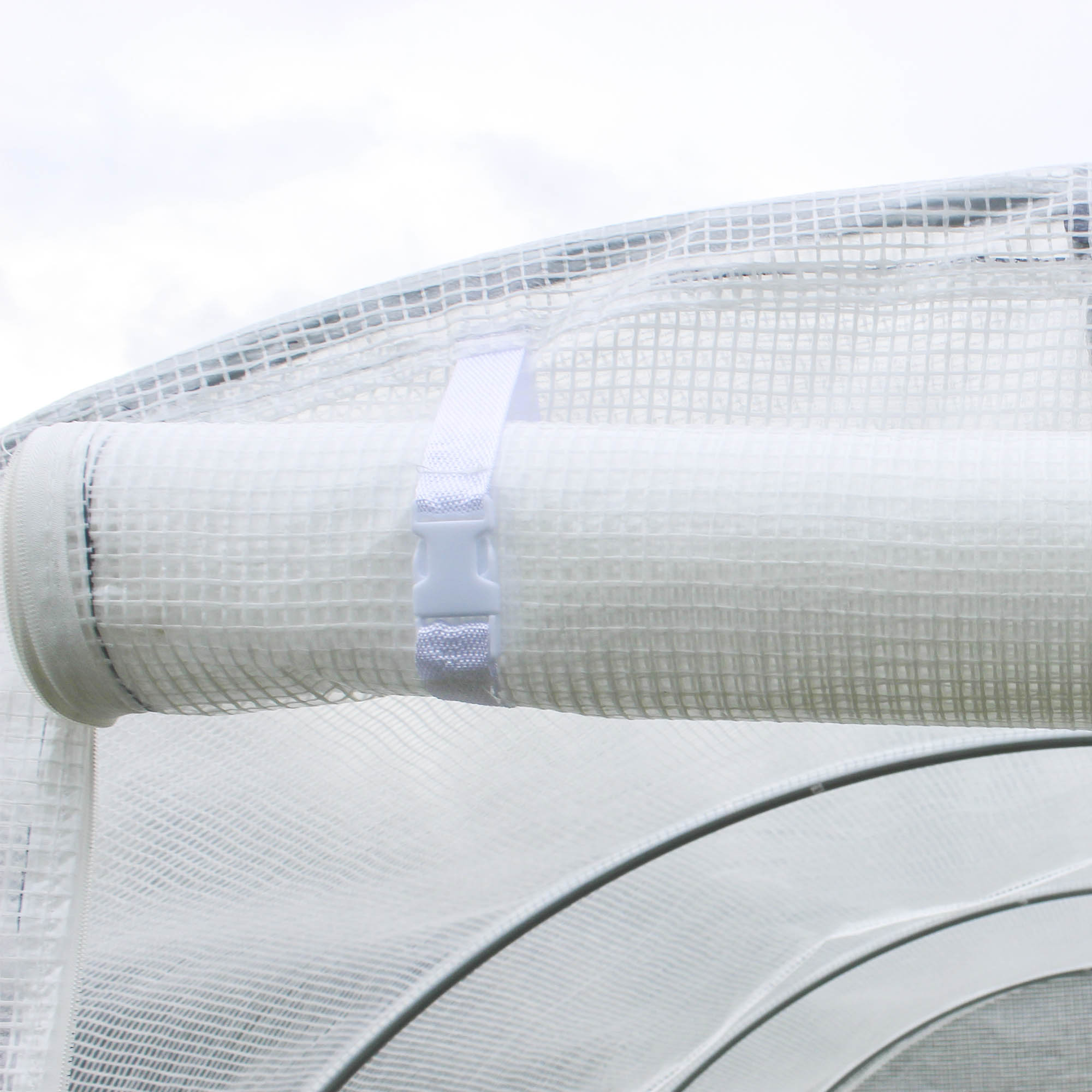 Outsunny 3 x 2 x 2m Polytunnel Greenhouse Replacement Cover ONLY Winter Garden Plant PE Cover for Tunnel Walk-in Greenhouse with Roll-up Windows Door Outdoor, White 9