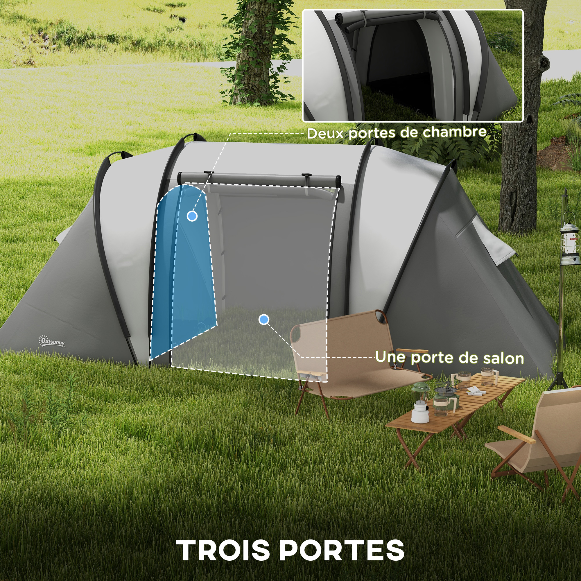Outsunny Tente de camping SUV avec sac de transport, 3-4 personnes Outsunny Tente de camping SUV avec sac de transport, 3-4 personnes