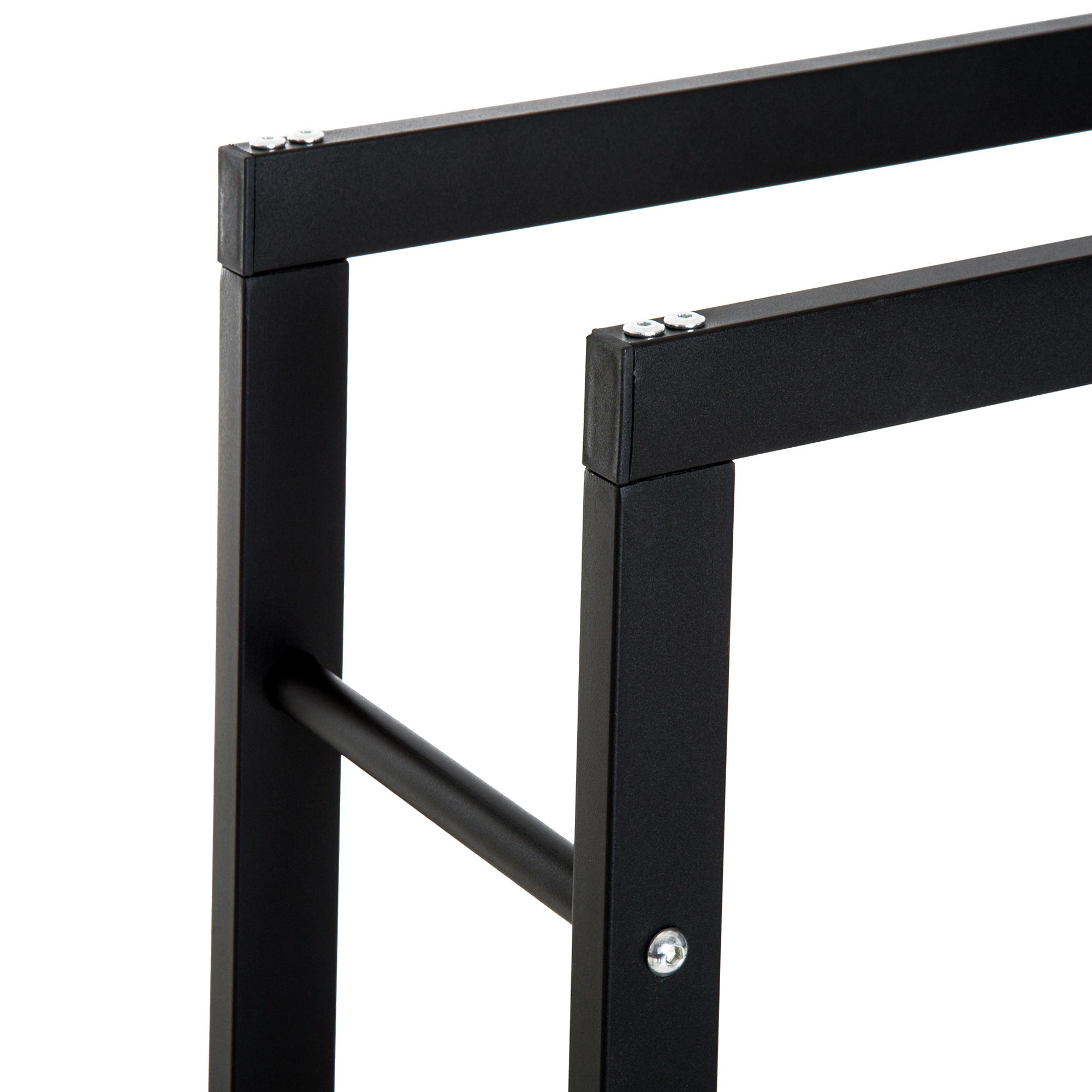 Metallist küttepuude riiul 60 x 25 x 100 cm, küttepuude hoiuriiul virnastamisabiga, terasraam, kuni 100 kg, küttepuude varjualune õue, puiduriiul, küttepuude riiul aeda, terrassile, õues kasutamiseks, must