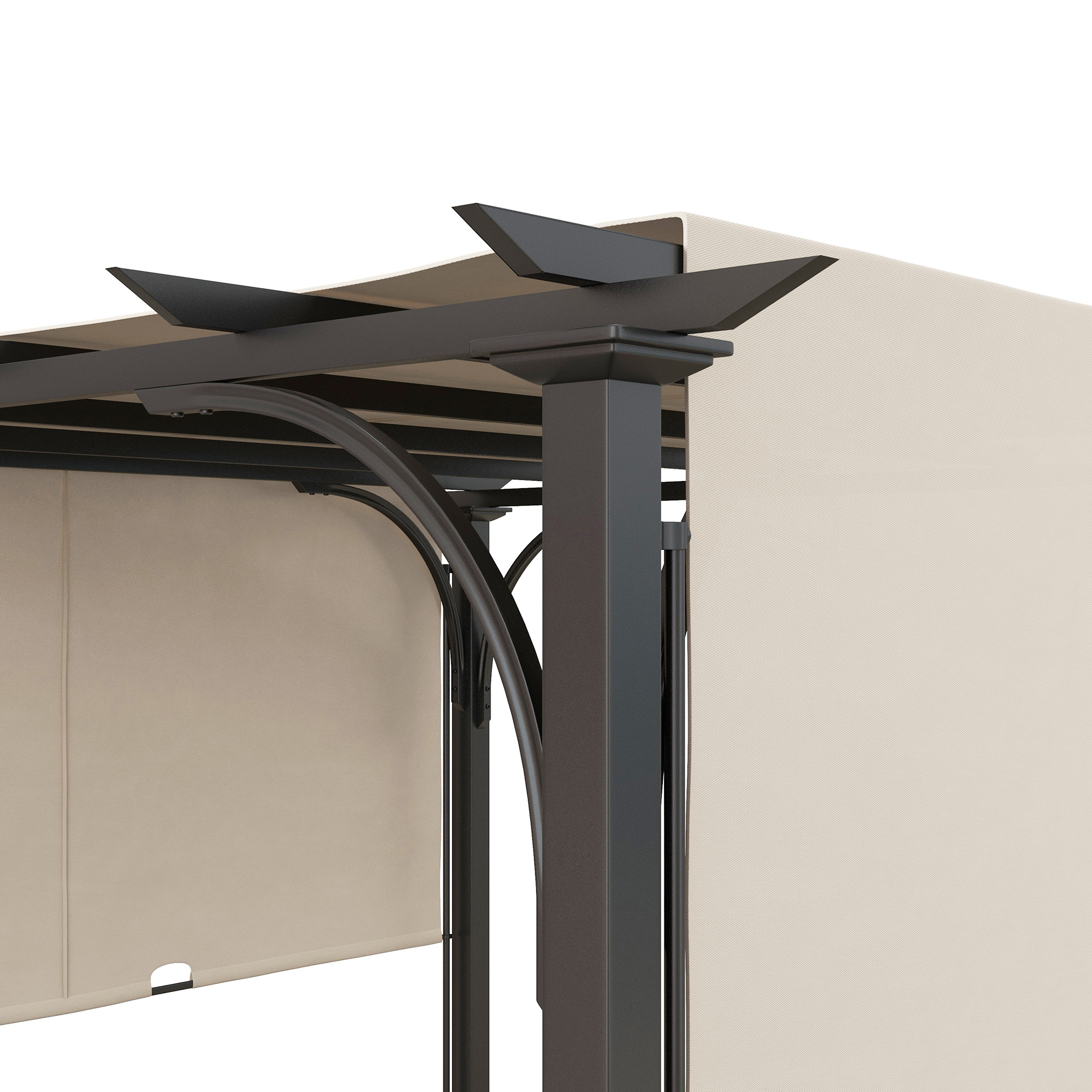 Outsunny 3 x 3(m) Outdoor Pergola, Garden Pergola Gazebo with Adjustable Canopy, Beige 8