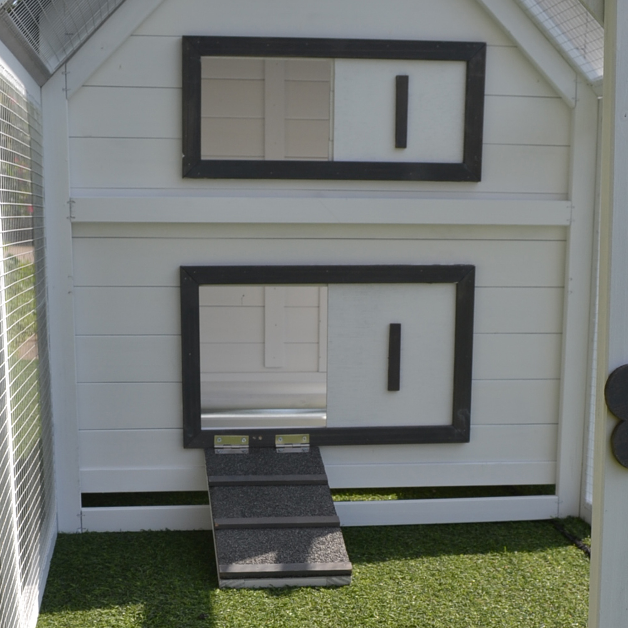 PawHut Chicken Coop with Run Wooden Hen House Pet Poultry Coops Cages Small Animal Outdoor Pen with Nesting Box 166 x 124 x 112cm 8