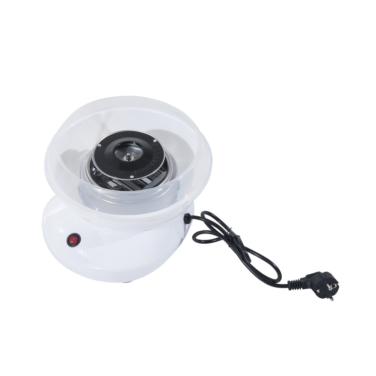 HOMCOM Máquina de Algodón de Azúcar de Uso doméstico de Polipropileno Acero Inox. y Aluminio 450W-550W 27x26x18cm Blanco   Aosom España