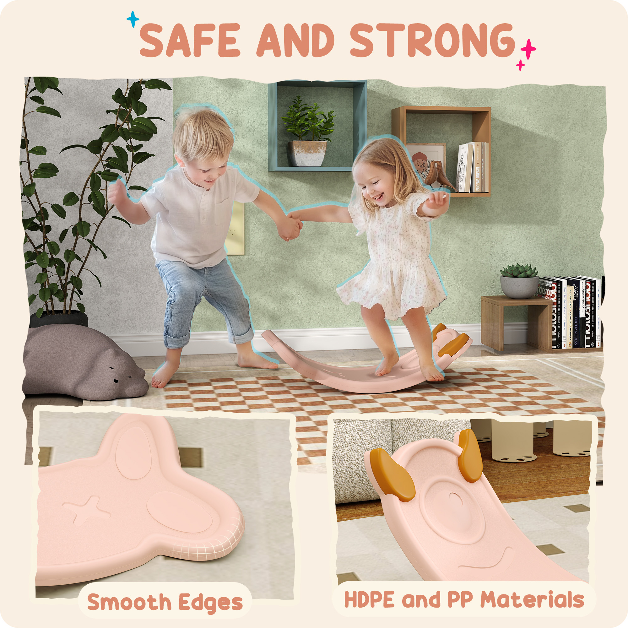AIYAPLAY Balance Board for Kids Balance Training & Sensory Play, Pink 7