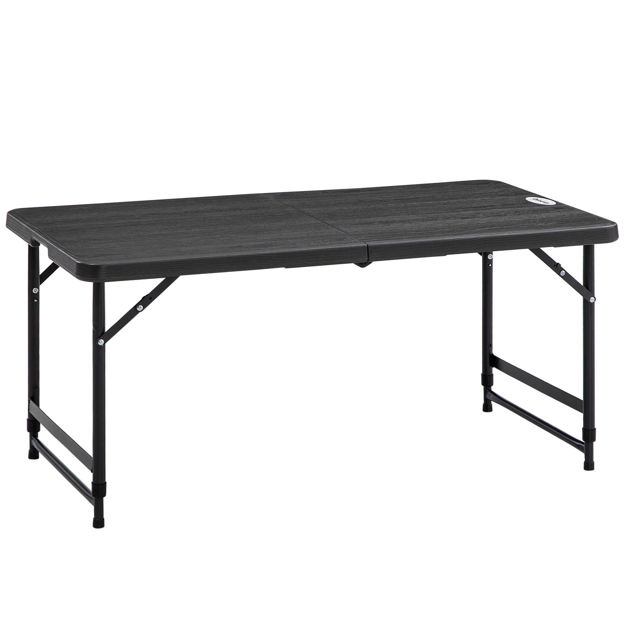 Outsunny Mesa de Jardín Plegable Mesa de Comedor con Altura Ajustable para 4 Personas para Patio Terraza Balcón Carga 60 kg Gris Oscuro   Aosom España