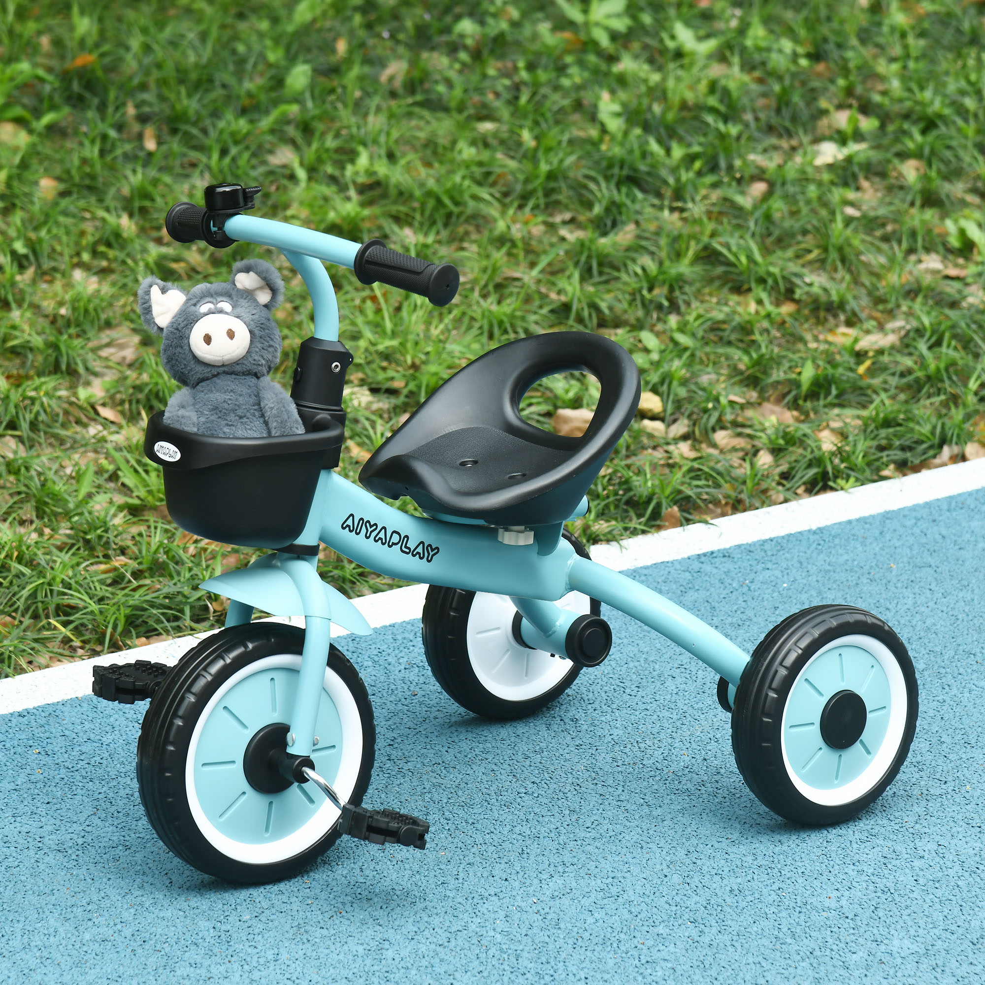 AIYAPLAY Kids Trike, Tricycle, with Adjustable Seat, Basket, Bell