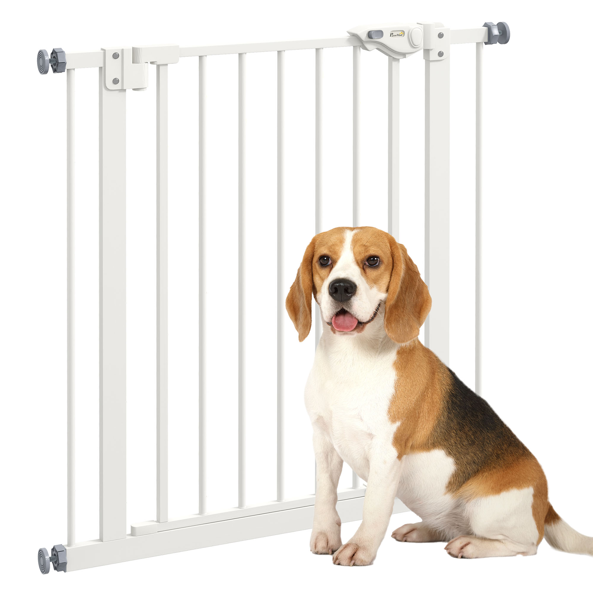 PawHut Adjustable Safety Gate w/ One Extensions, Four Adjustable Screws, Black