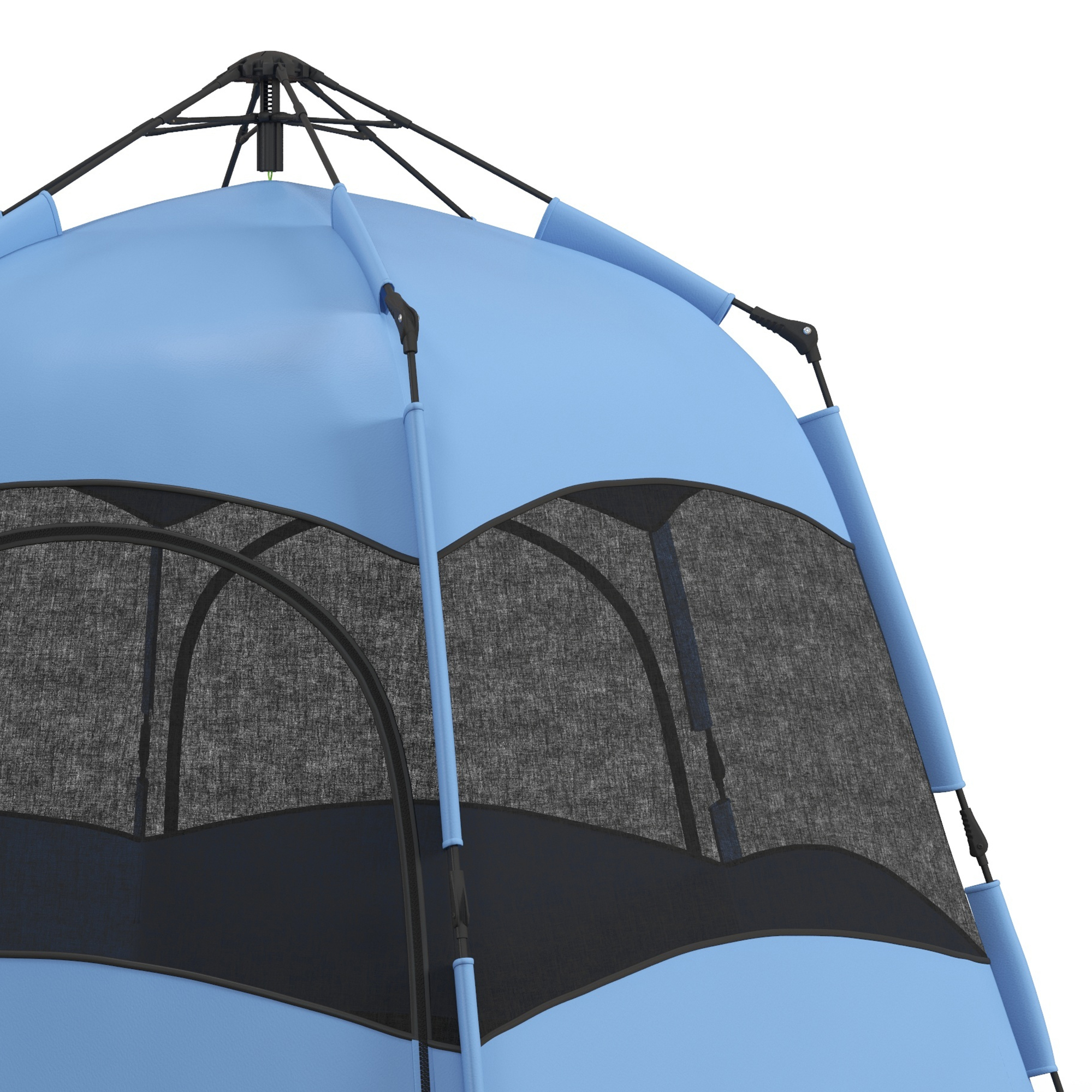 Outsunny Six Man Hexagon Camping Tent with Hang Hook and Carry Bag Blue and Black 9