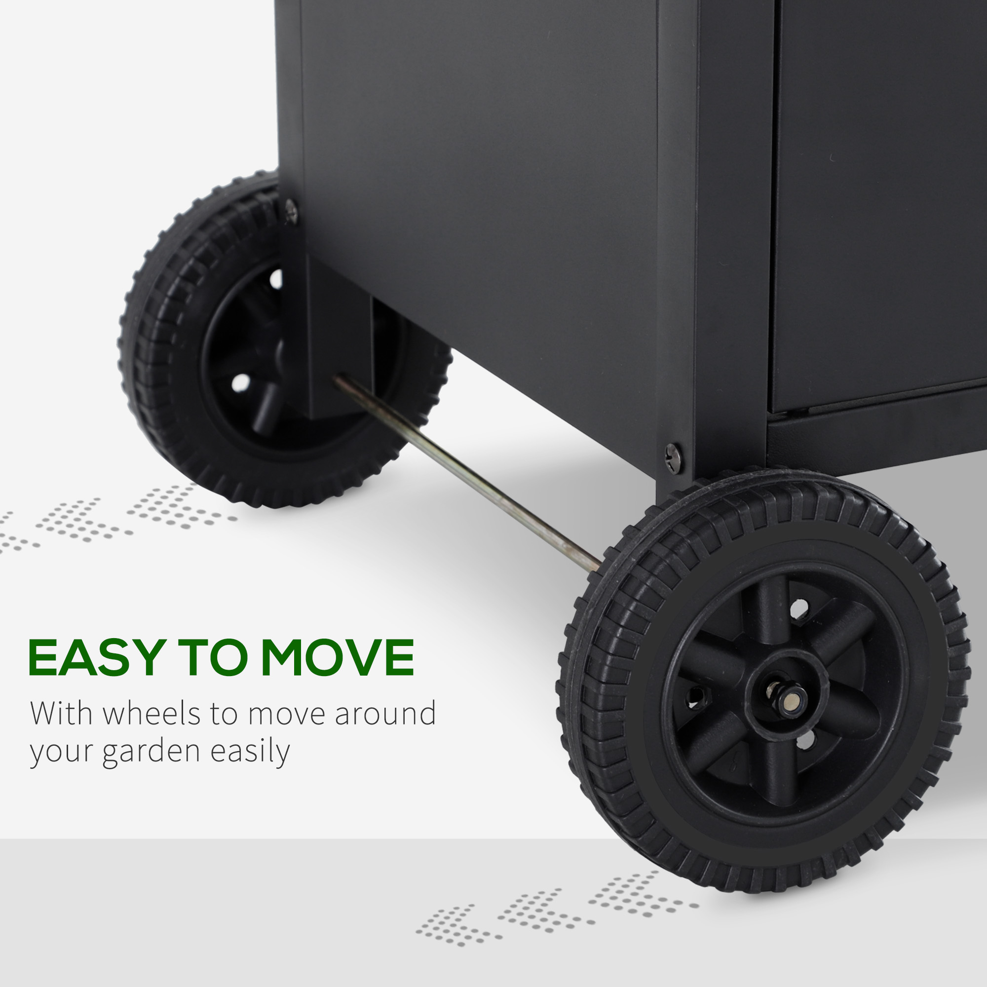 Outsunny 4+1 Burner Gas BBQ Grill, Outdoor Barbecue Trolley with Wheels, Warming Rack, Side Shelves, Cabinet, Thermometer for Garden, Party, Camping, 125 L x 51 W x 100 H cm, Black 6