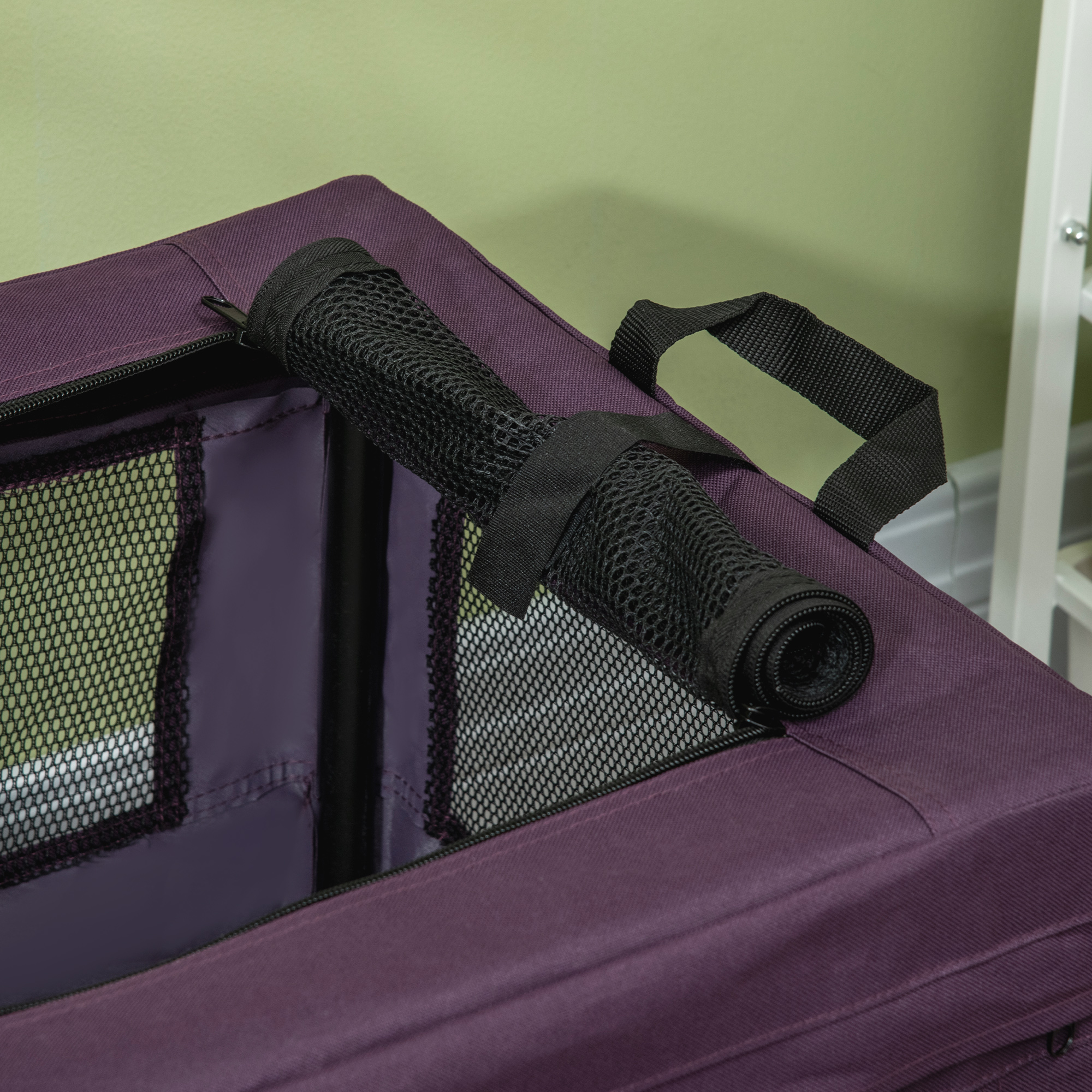 PawHut 60cm Pet Carrier, with Cushion, for Miniature Dogs Purple 9