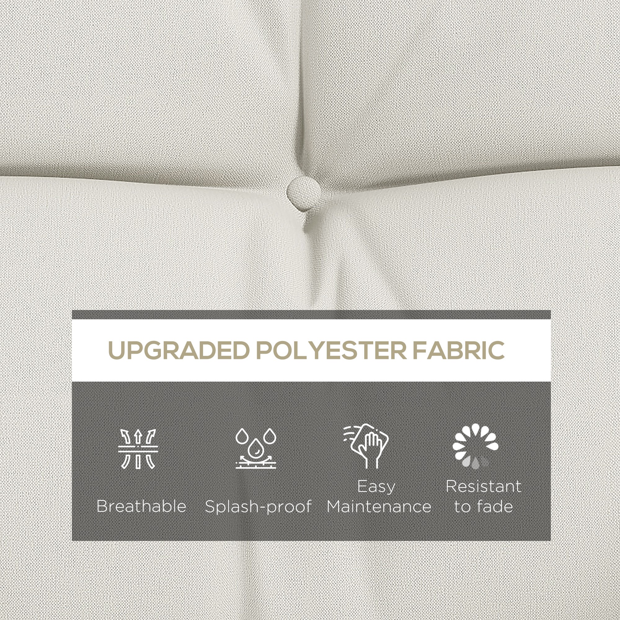 Outsunny Back and Seat Cushion Replacement with 2 Pillows, Patio Chair Cushions Set with Ties, White 4