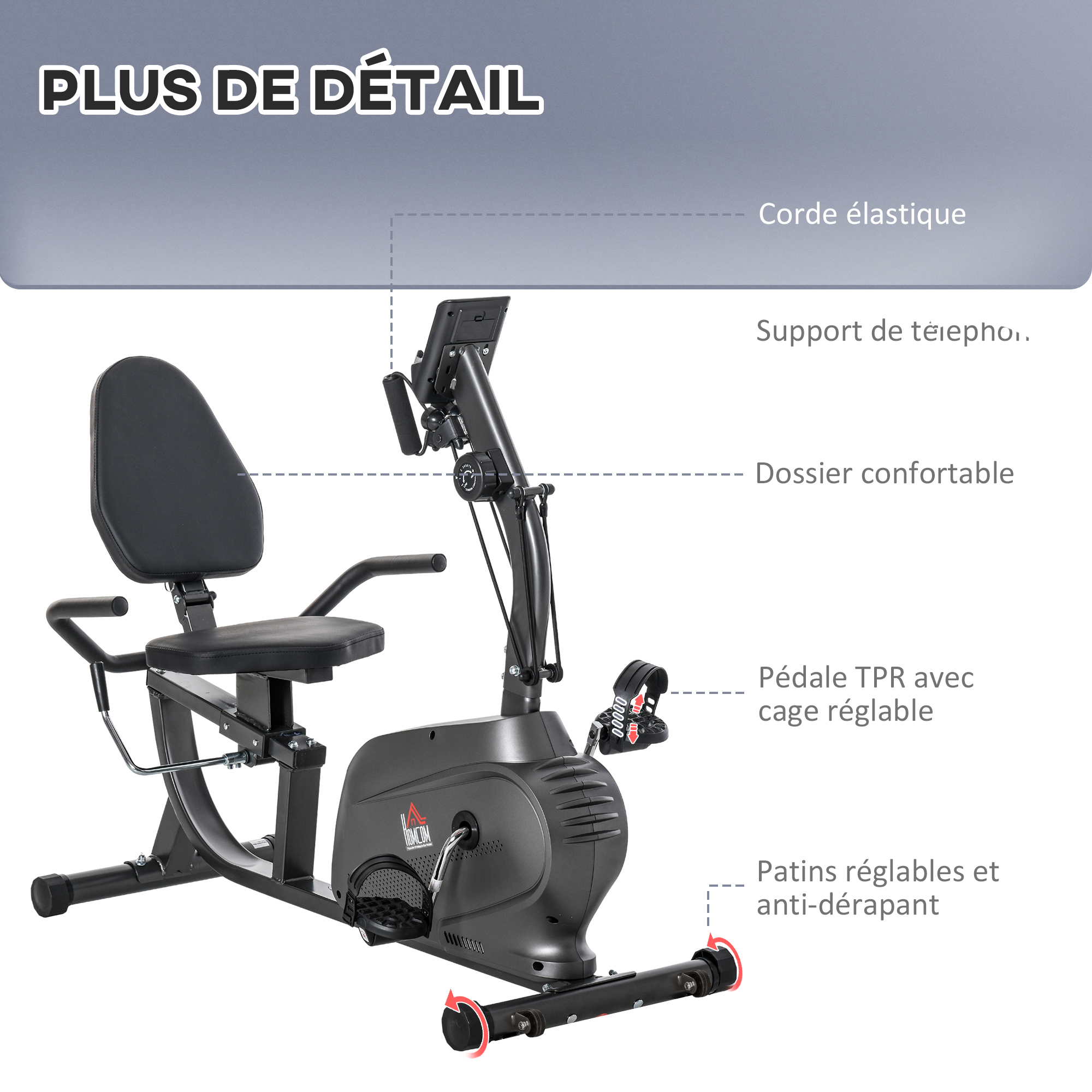 Vélo D'appartement Pliable Avec Dossier Et écran LCD - Selle Réglable - IDMarket - 10389
