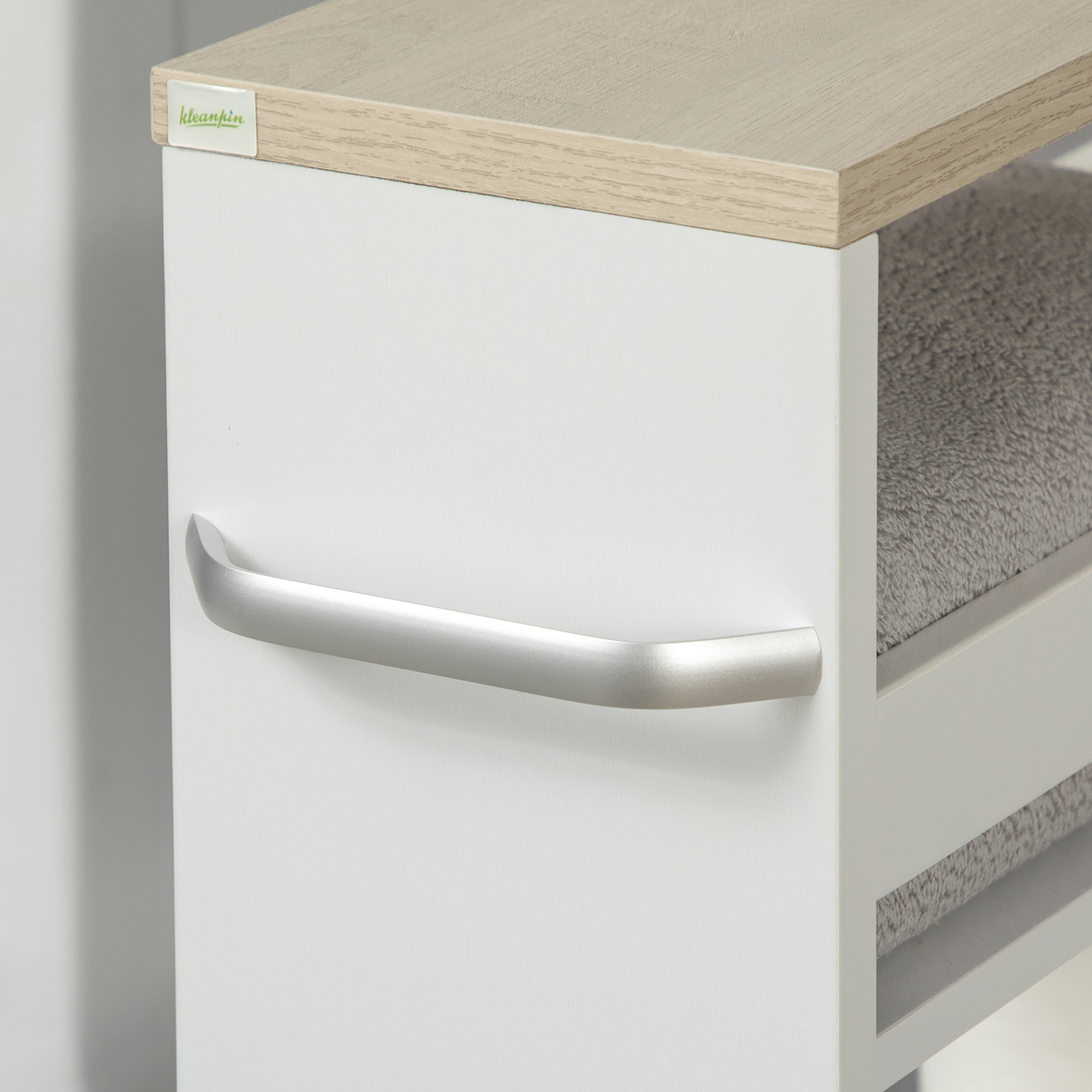 Kleankin Chariot De Rangement 3 Niveaux Sur Roulettes - Étagère Étroite Pour Cuisine, Salle De Bain Et Bureau Blanc