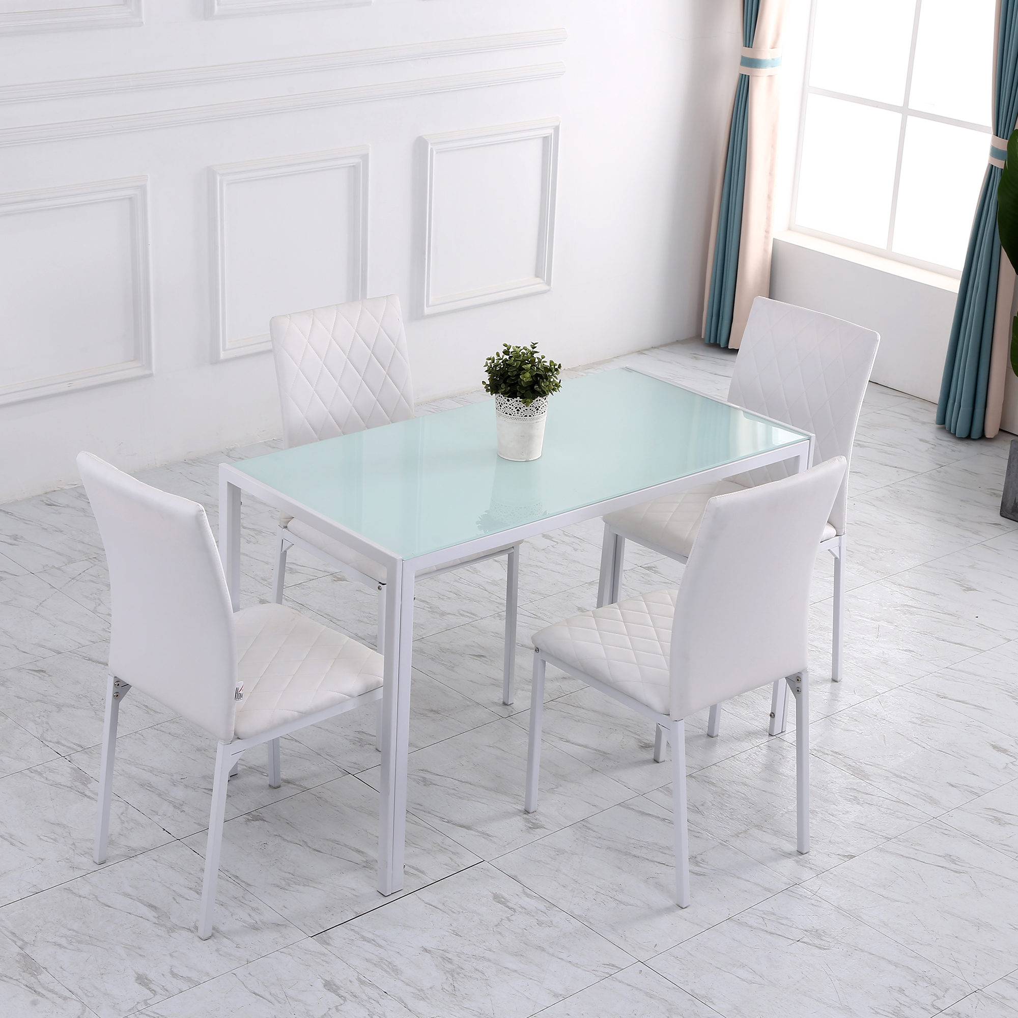 Chairus Set Di 2 Sedie Da Cucina In Ecopelle Bianca - Design Con Schienale Imbottito E Gambe In Metallo Nero - Sedie Da Pranzo Moderne Senza Braccioli Per Sala Da Pranzo, Soggiorno